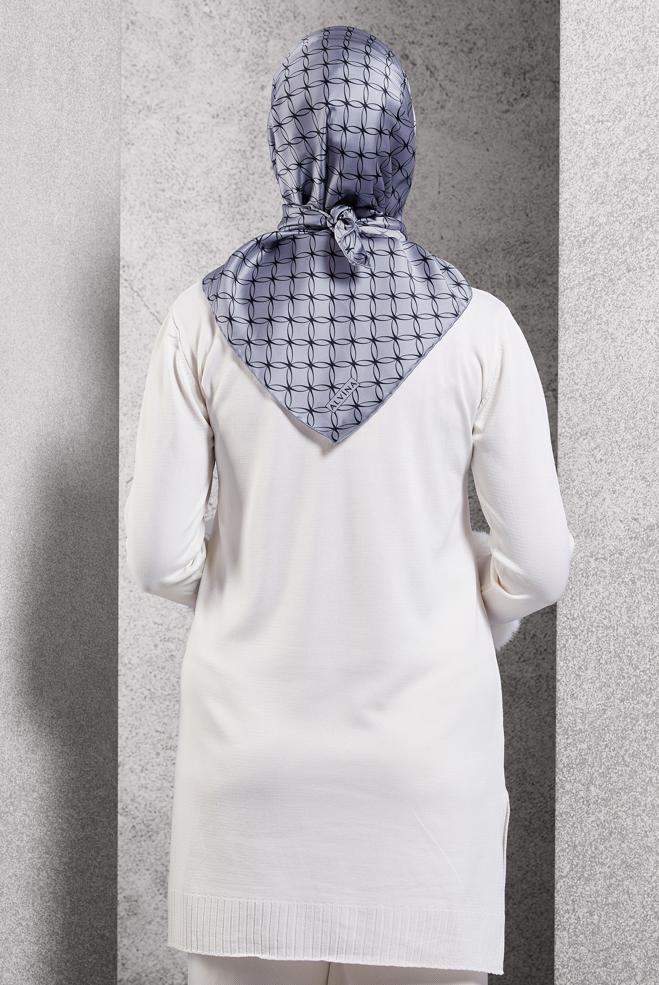 Vêtements hijab GRIS ÉCHARPE EN SOIE ALVINA 18758 - ALVİNA