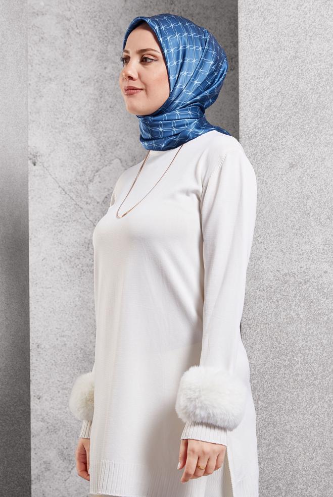 Vêtements hijab BLEU MARINE ÉCHARPE EN SOIE ALVINA 18758 - ALVİNA