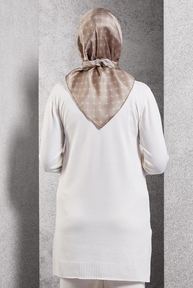 Vêtements hijab BEIGE ÉCHARPE EN SOIE ALVINA 18758 - ALVİNA