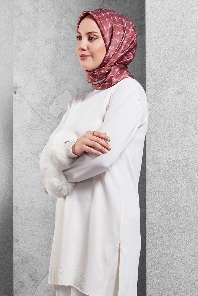 Vêtements hijab ROSE ÉCHARPE EN SOIE ALVINA 18758 - ALVİNA