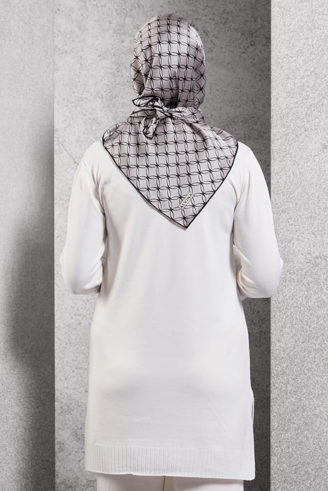 Vêtements hijab ARGENT ÉCHARPE EN SOIE ALVINA 18758 - ALVİNA