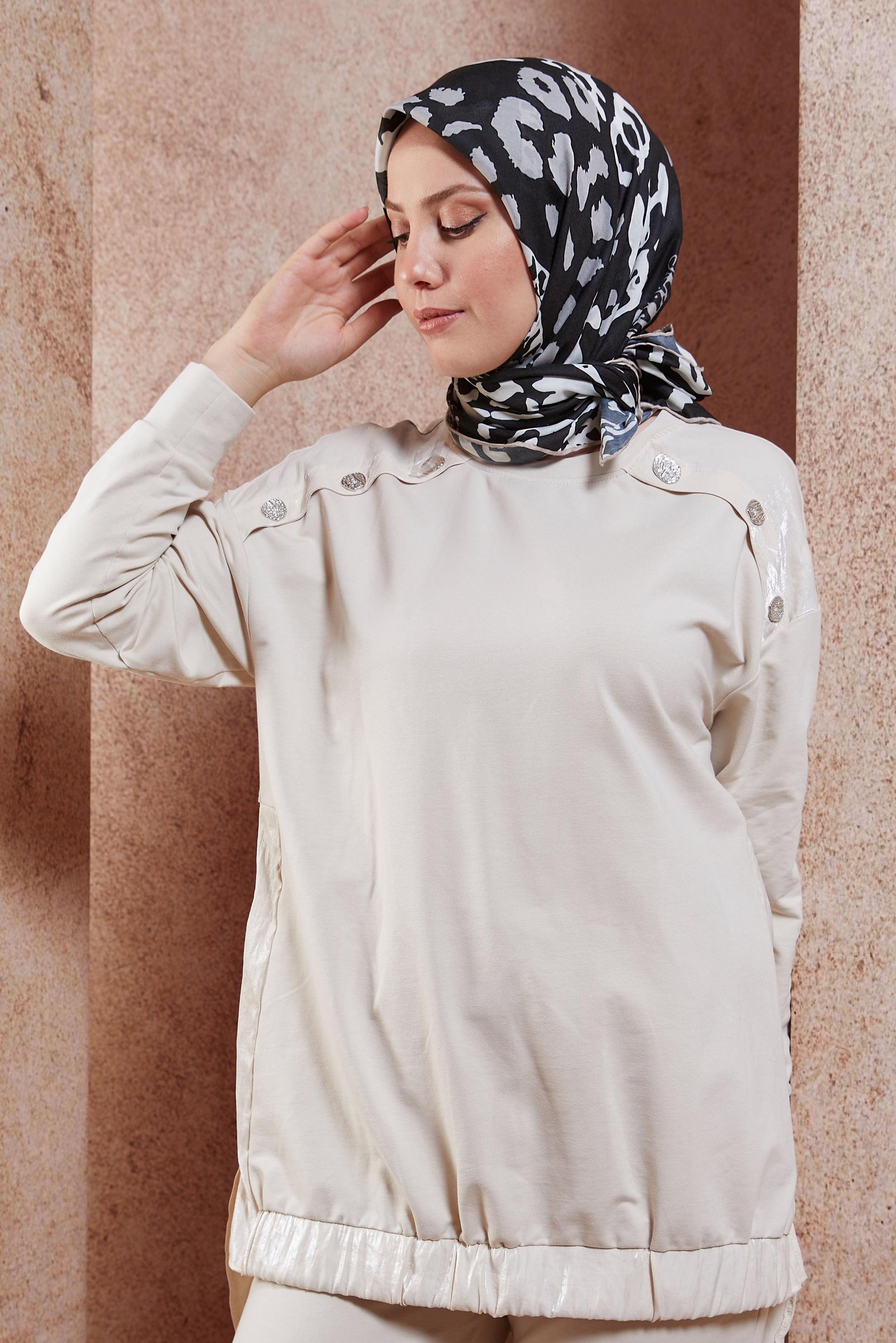 Tesettür giyim SİYAH ALVİNA DESENLİ EŞARP 29219