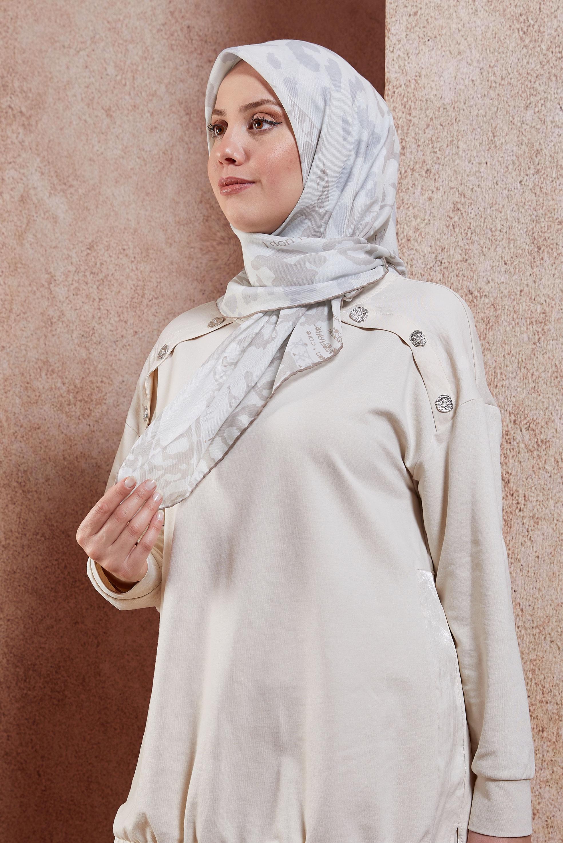 Vêtements hijab BEIGE ÉCHARPE À MOTIFS ALVINA 29219