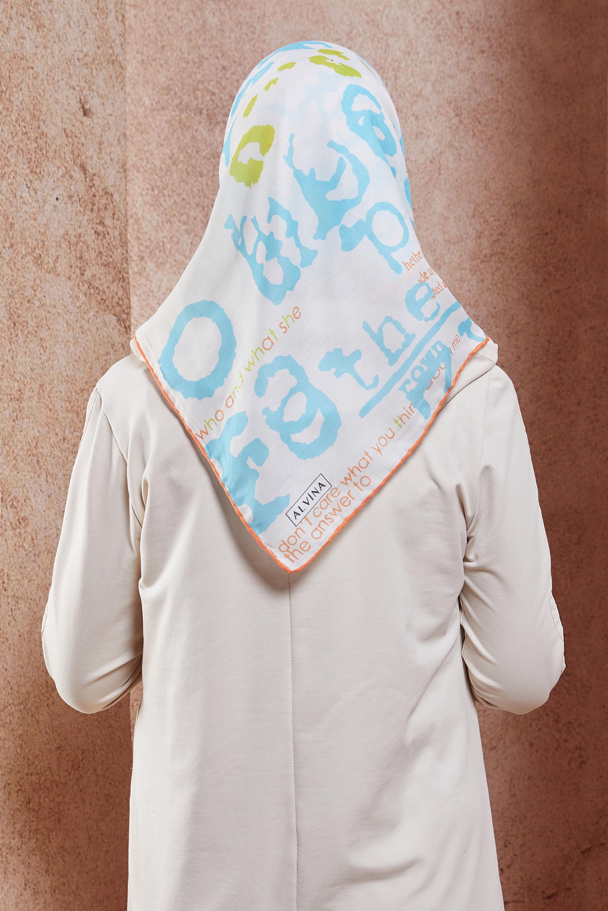 Tesettür giyim MAVİ ALVİNA DESENLİ EŞARP 29219