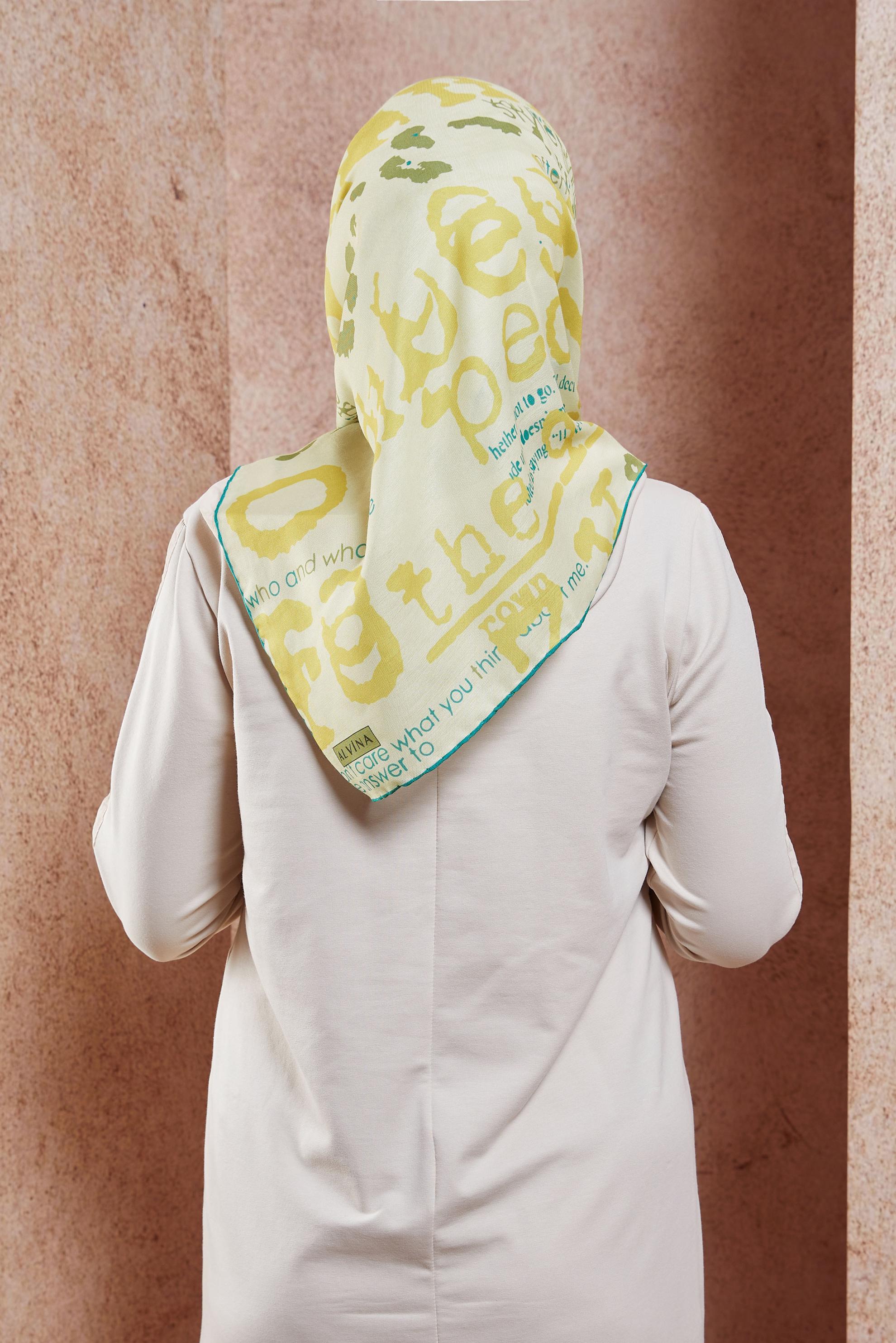 Tesettür giyim YEŞİL ALVİNA DESENLİ EŞARP 29219