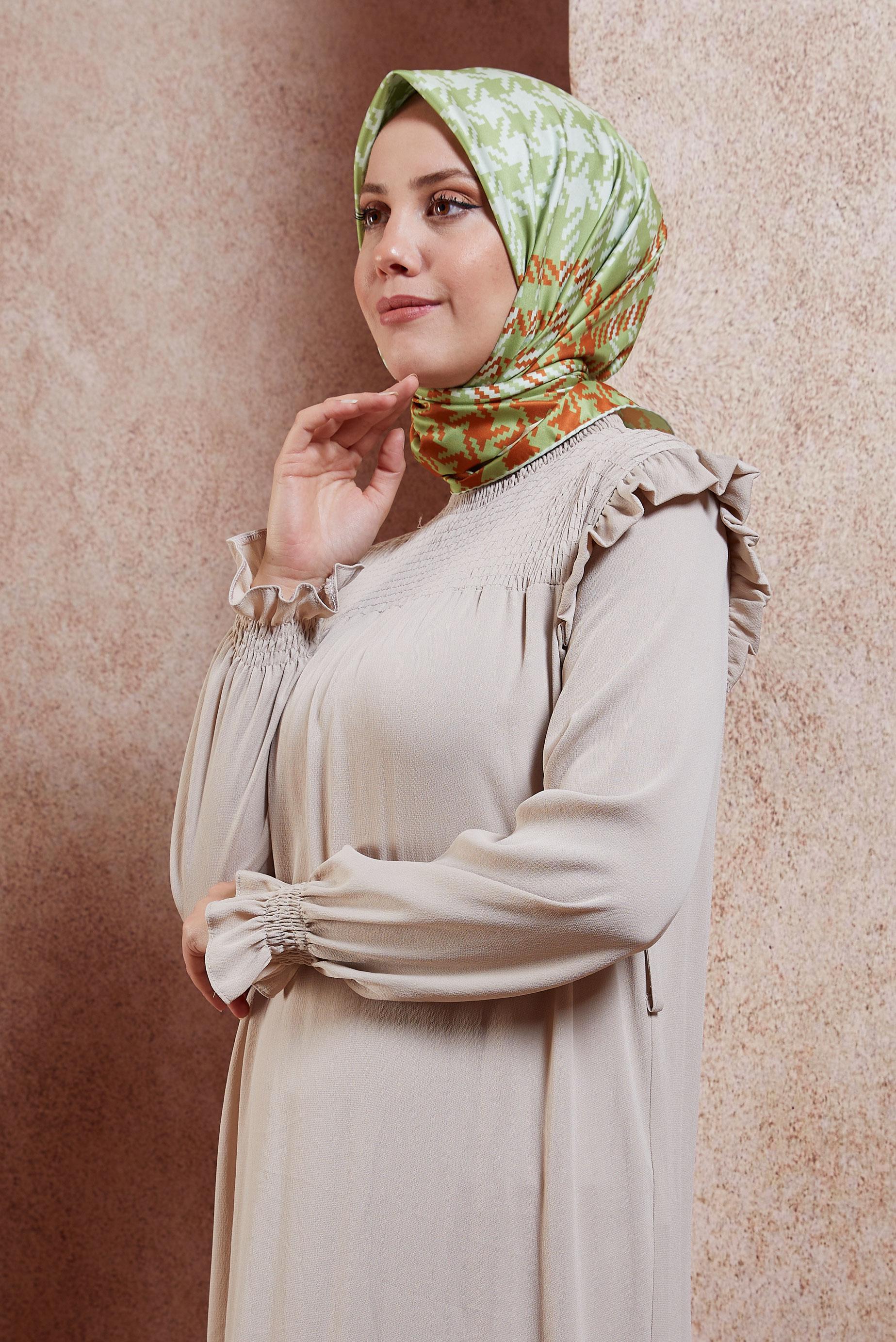 Tesettür giyim YEŞİL ALVINA TWILL EŞARP 35419