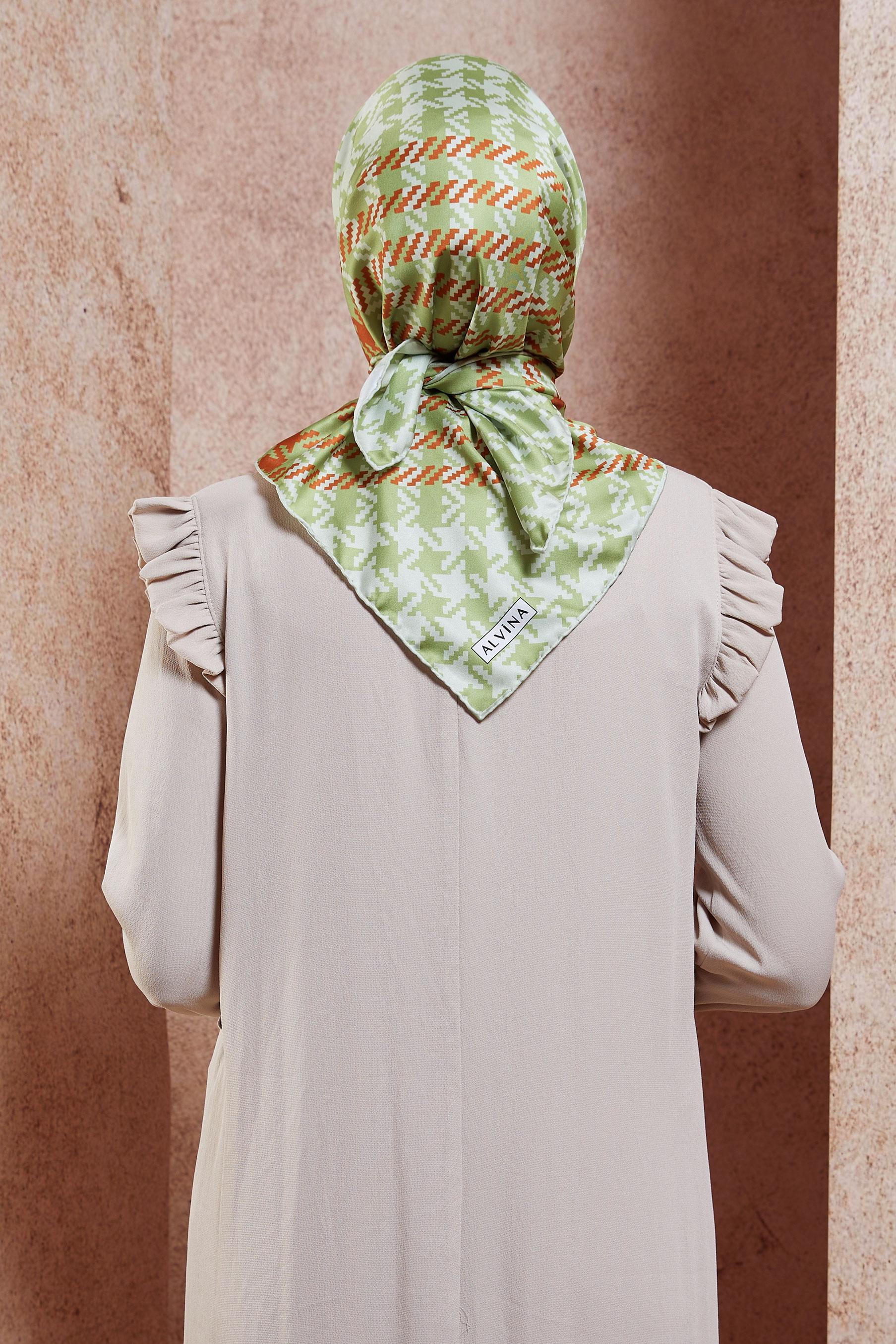 Tesettür giyim YEŞİL ALVINA TWILL EŞARP 35419