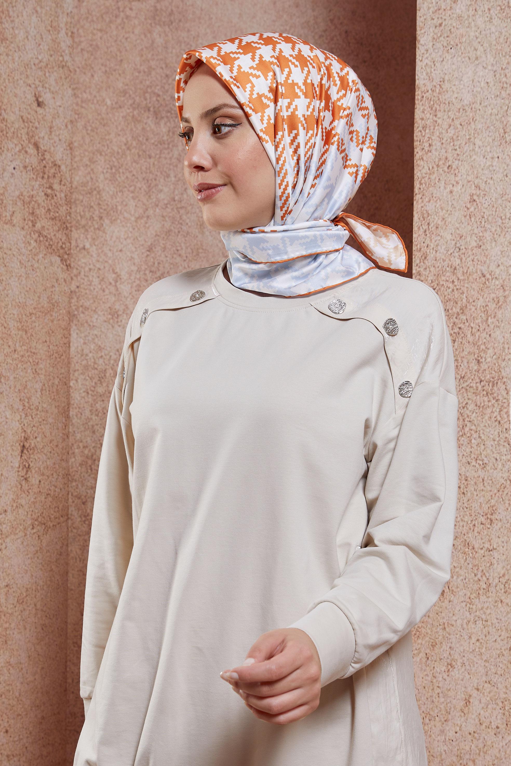 Tesettür giyim TURUNCU ALVINA TWILL EŞARP 35419