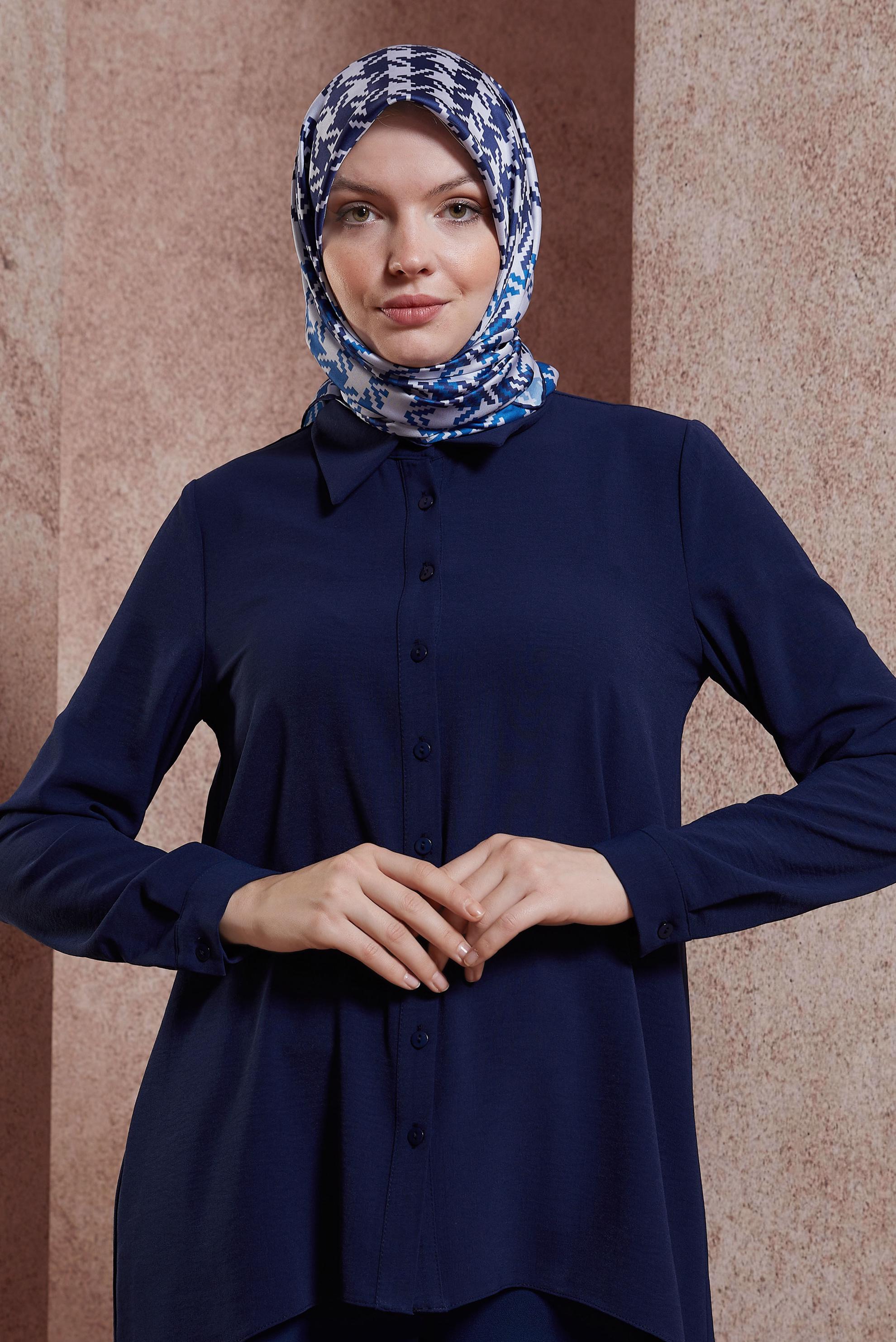 Tesettür giyim LACİVERT ALVINA TWILL EŞARP 35419