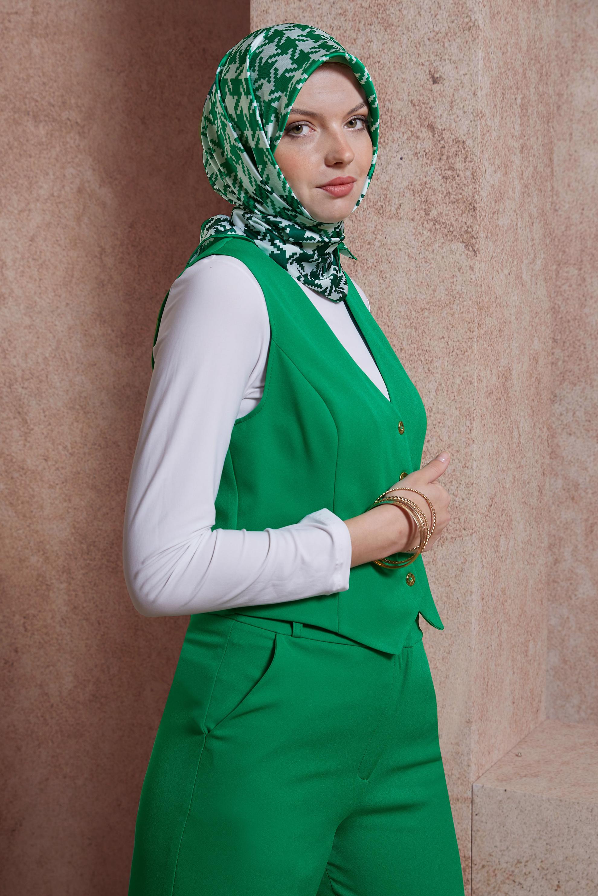 Tesettür giyim YEŞİL ALVINA TWILL EŞARP 35419