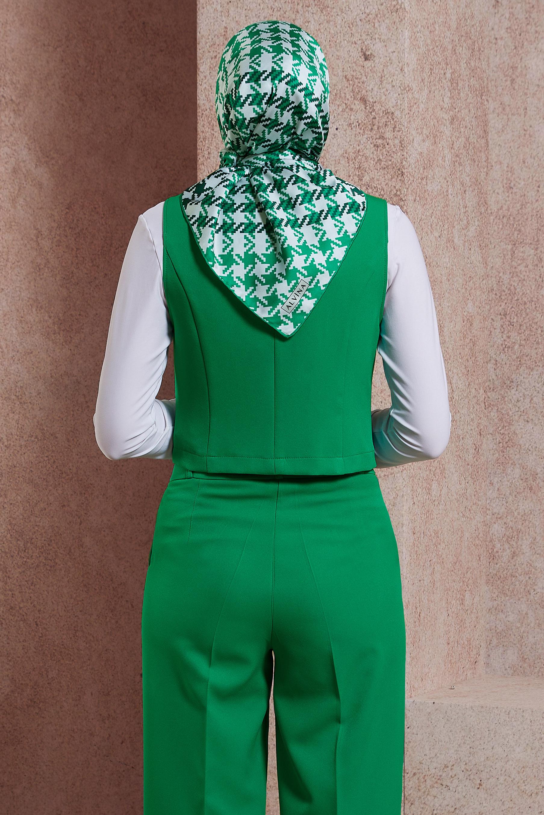 Tesettür giyim YEŞİL ALVINA TWILL EŞARP 35419