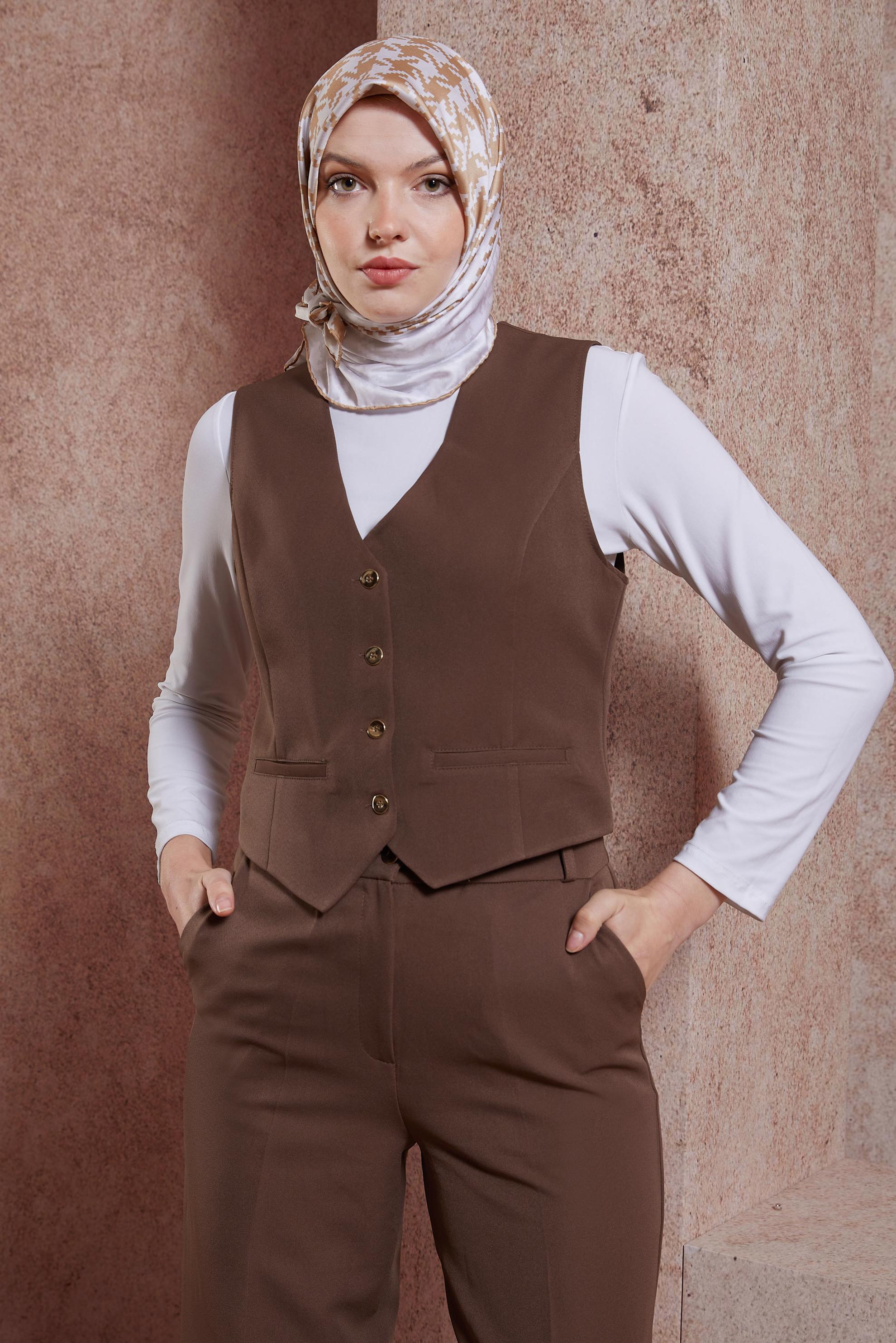 Tesettür giyim VİZON ALVINA TWILL EŞARP 35419