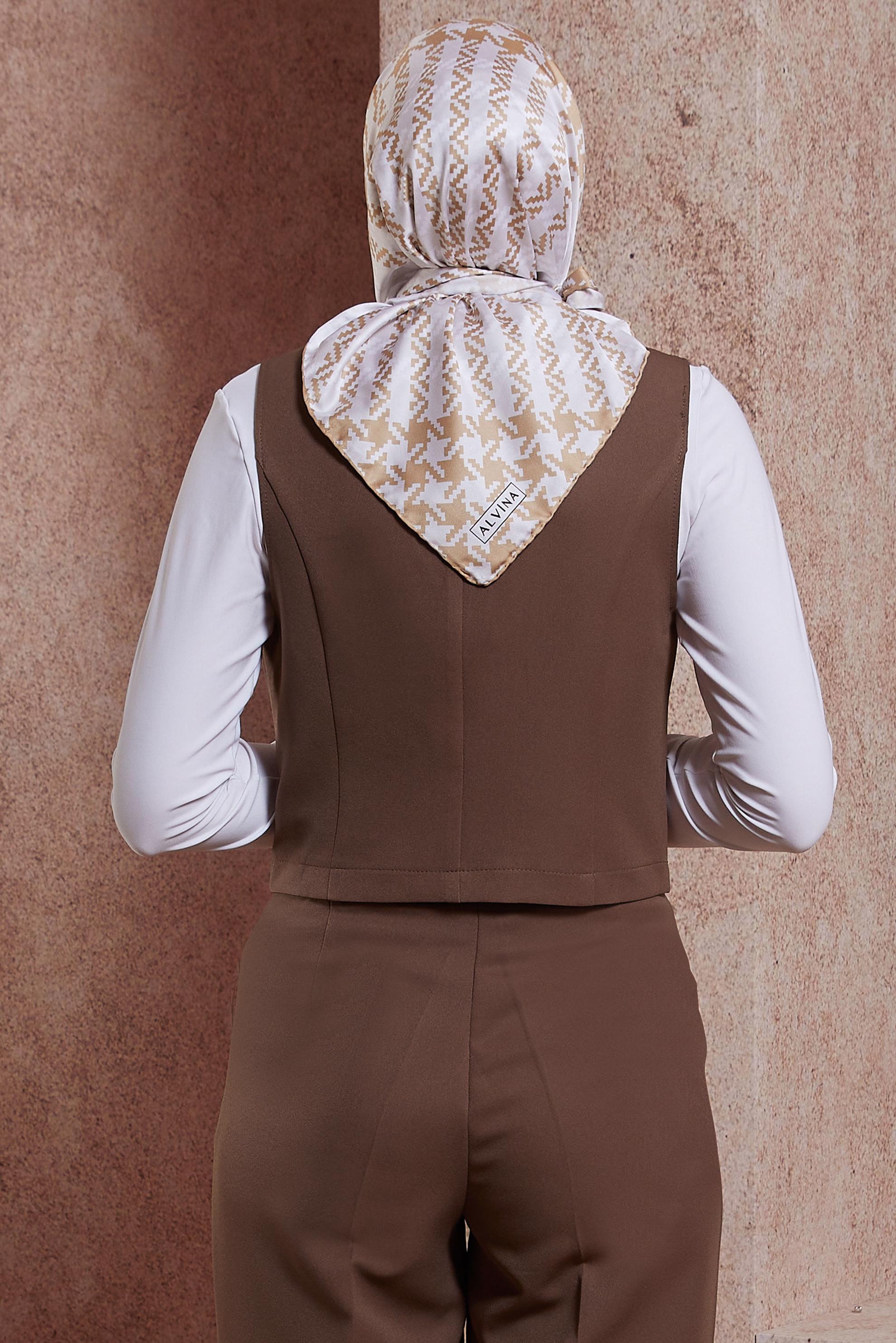 Tesettür giyim VİZON ALVINA TWILL EŞARP 35419