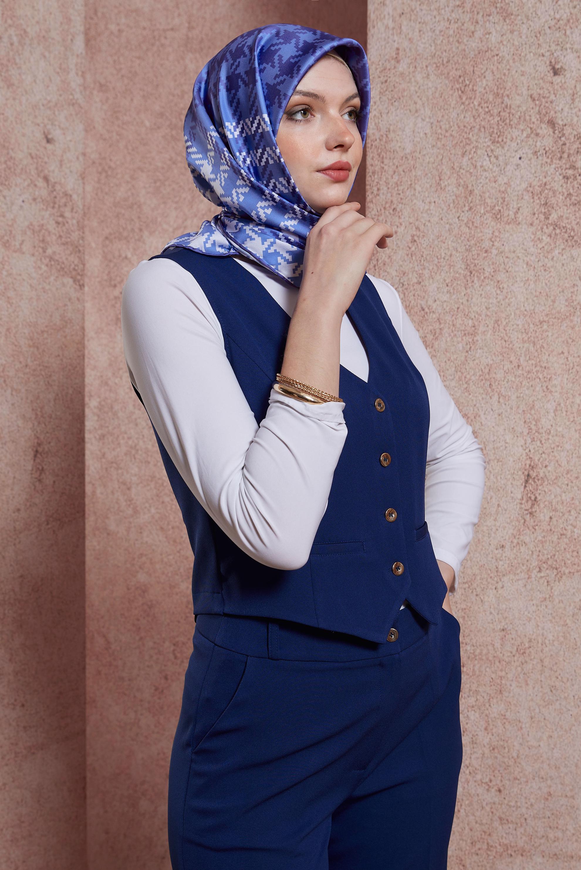 Tesettür giyim LACİVERT ALVINA TWILL EŞARP 35419