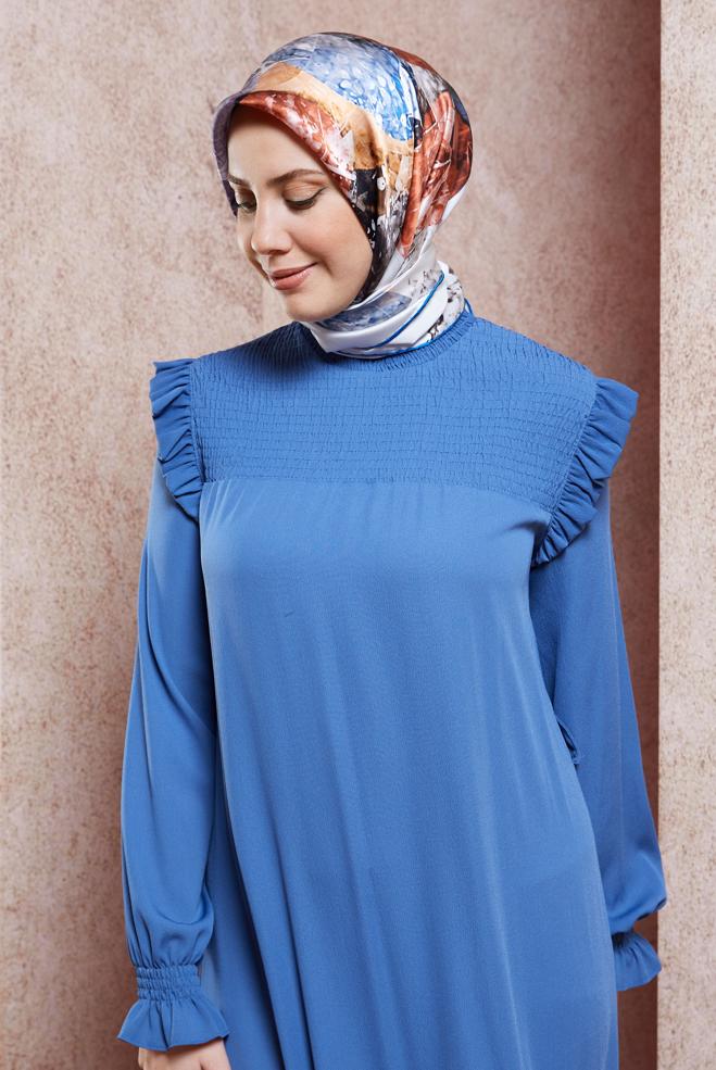 Vêtements hijab BLEU MARINE ÉCHARPE EN SOIE ALVINA 49940 - ALVİNA