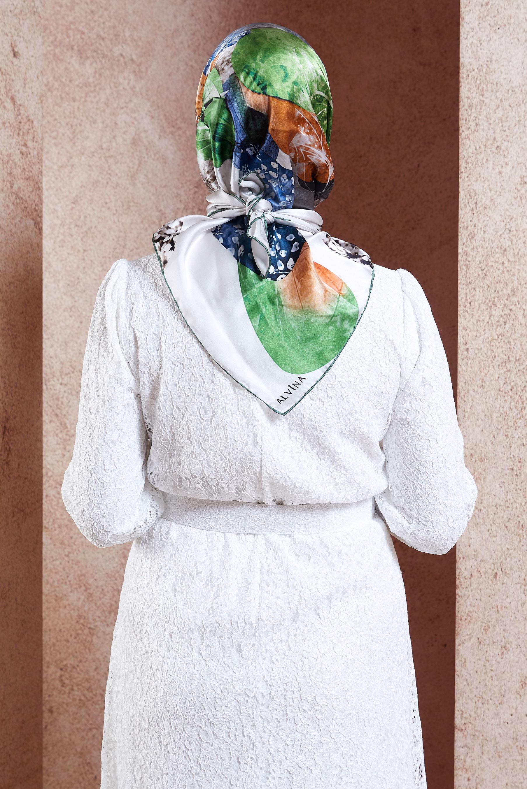 Hijab clothing GREEN ALVINA SILK SCARF 49940