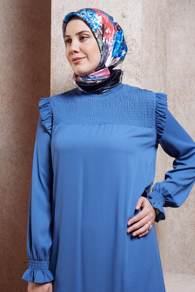 Vêtements hijab BLEU MARINE ÉCHARPE EN SOIE ALVINA 49940 - ALVİNA