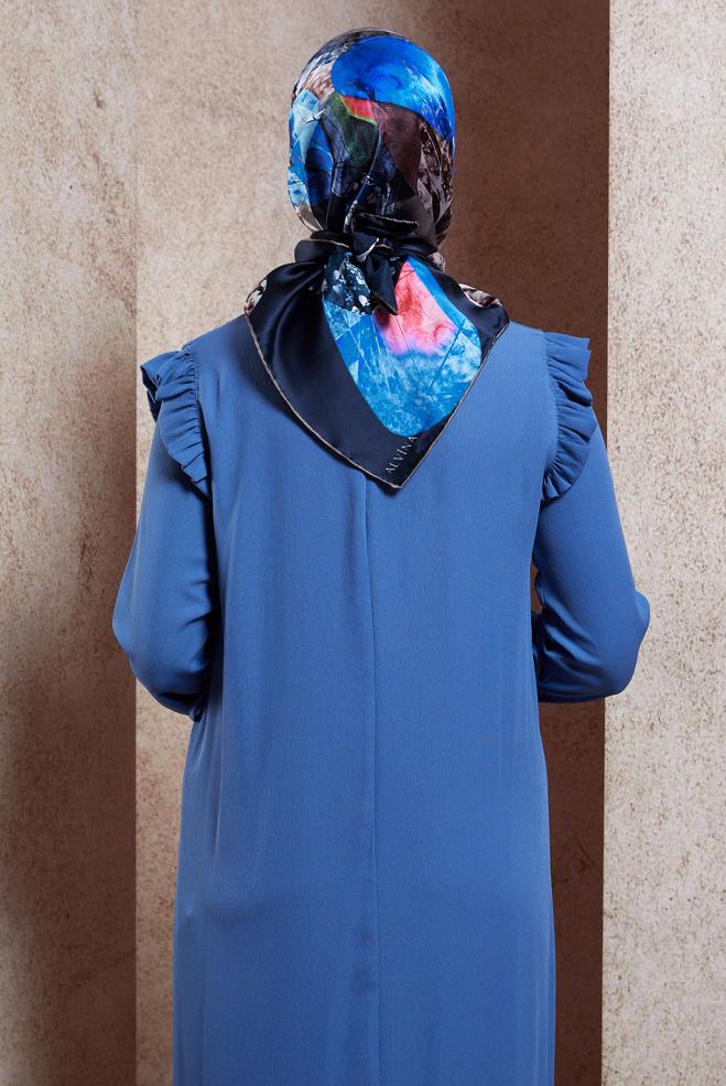 Vêtements hijab BLEU MARINE ÉCHARPE EN SOIE ALVINA 49940 - ALVİNA
