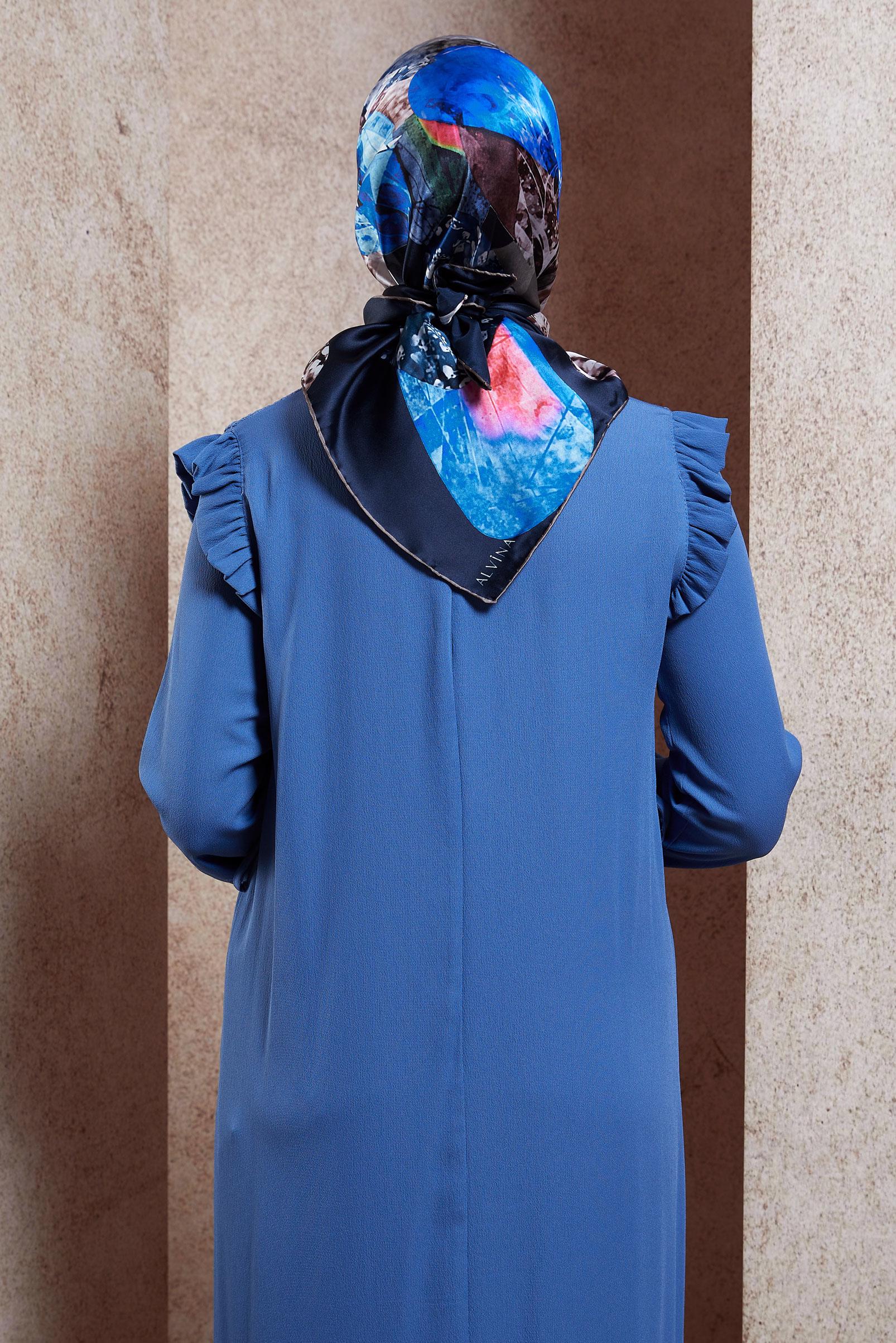 Vêtements hijab BLEU MARINE ÉCHARPE EN SOIE ALVINA 49940
