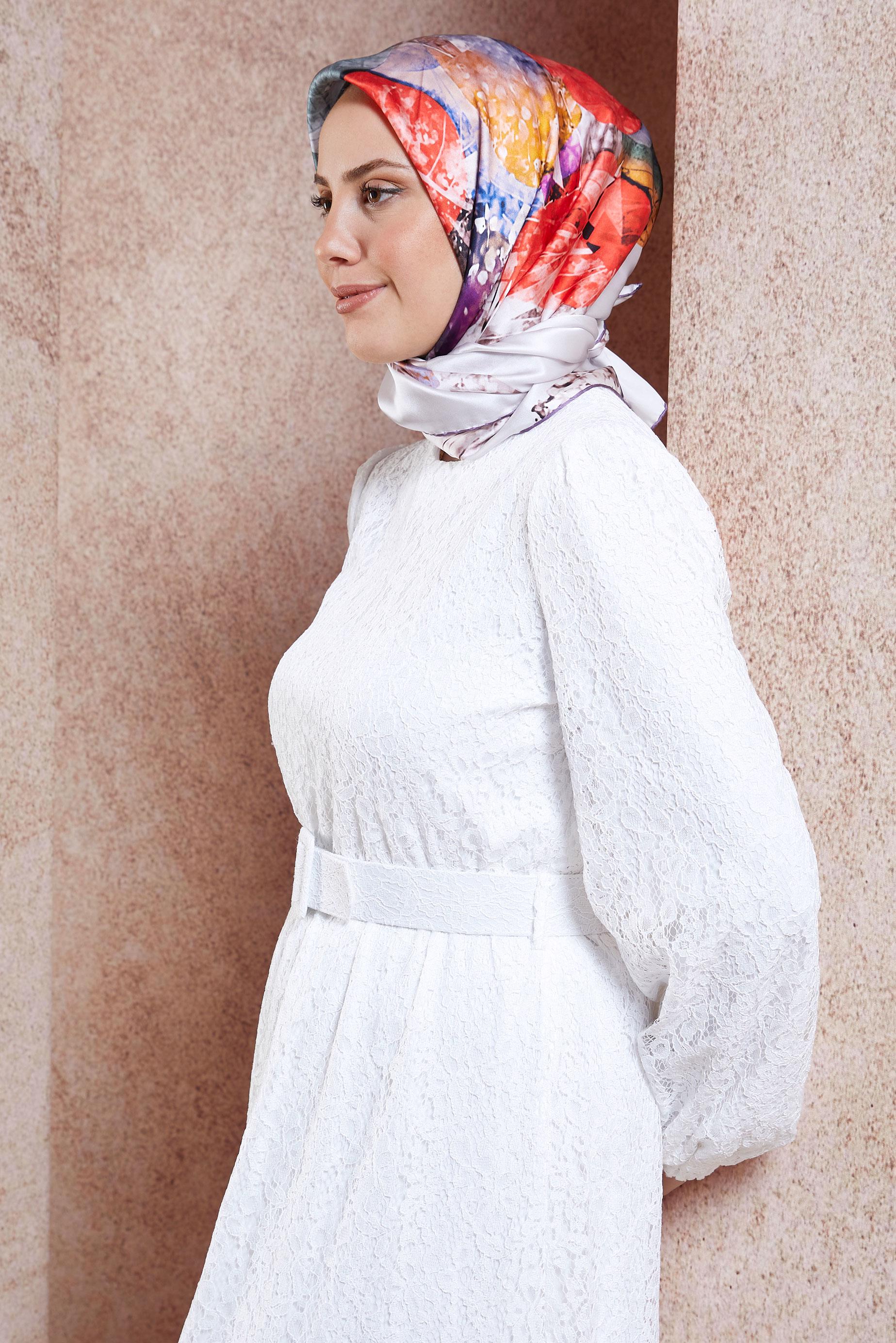 Hijab clothing PURPLE ALVINA SILK SCARF 49940