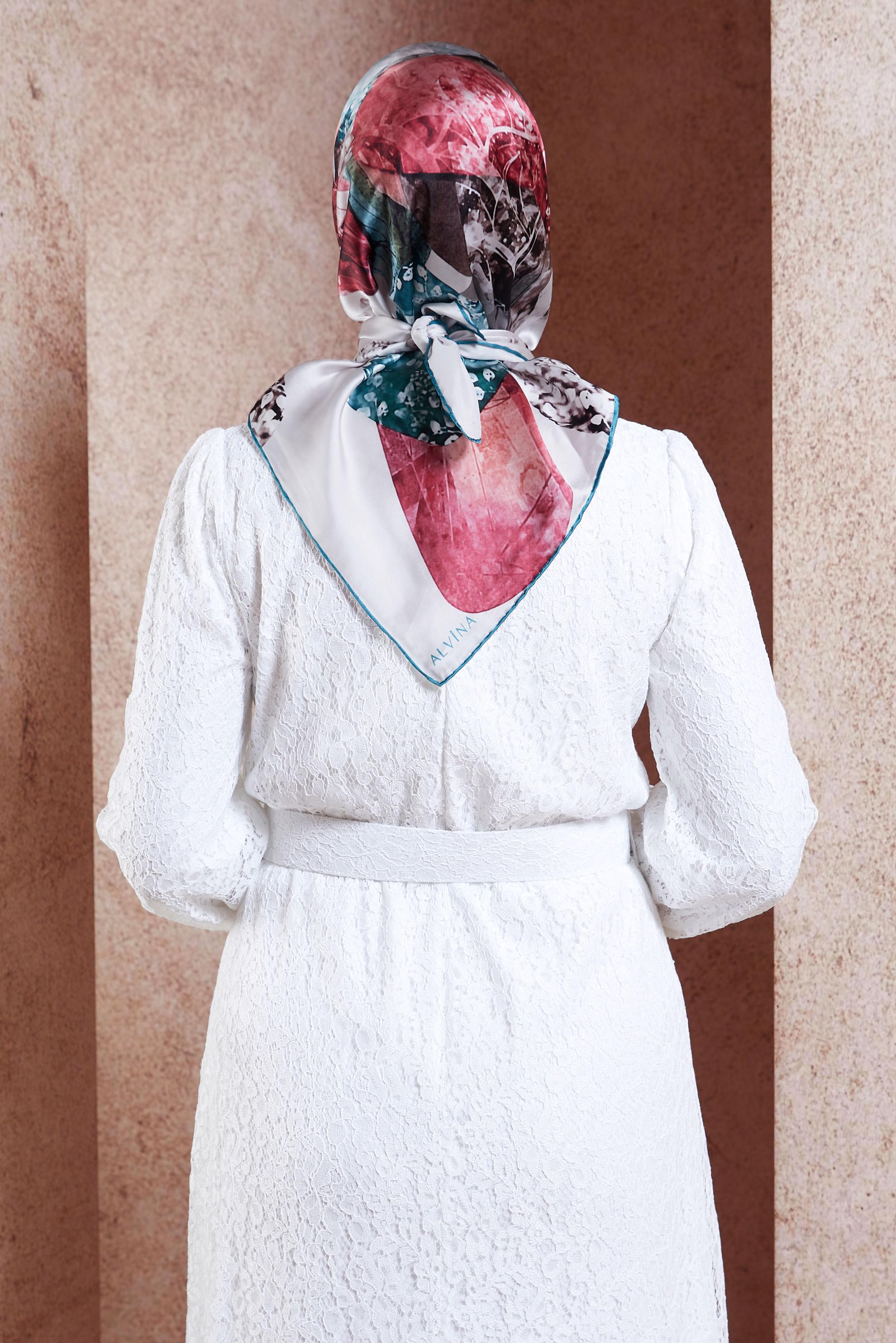 Tesettür giyim MAVİ ALVİNA İPEK EŞARP 49940