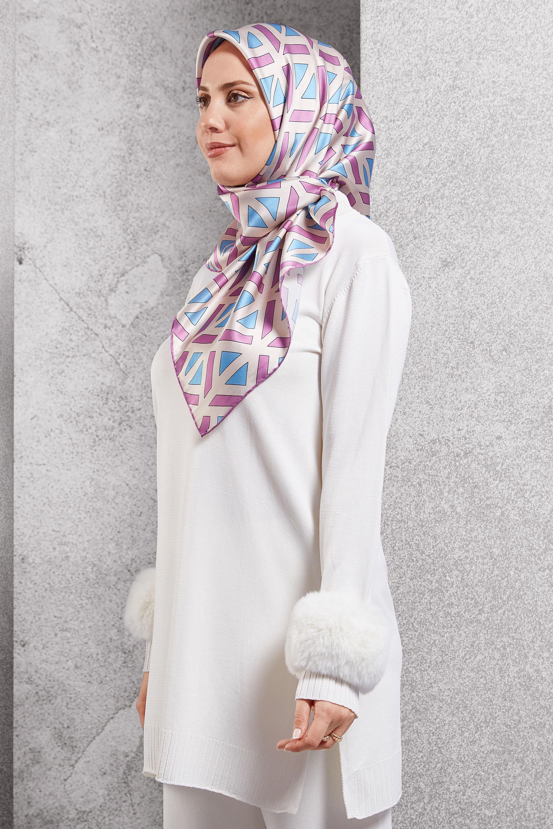 Hijab clothing PURPLE ALVINA SILK SCARF 50476