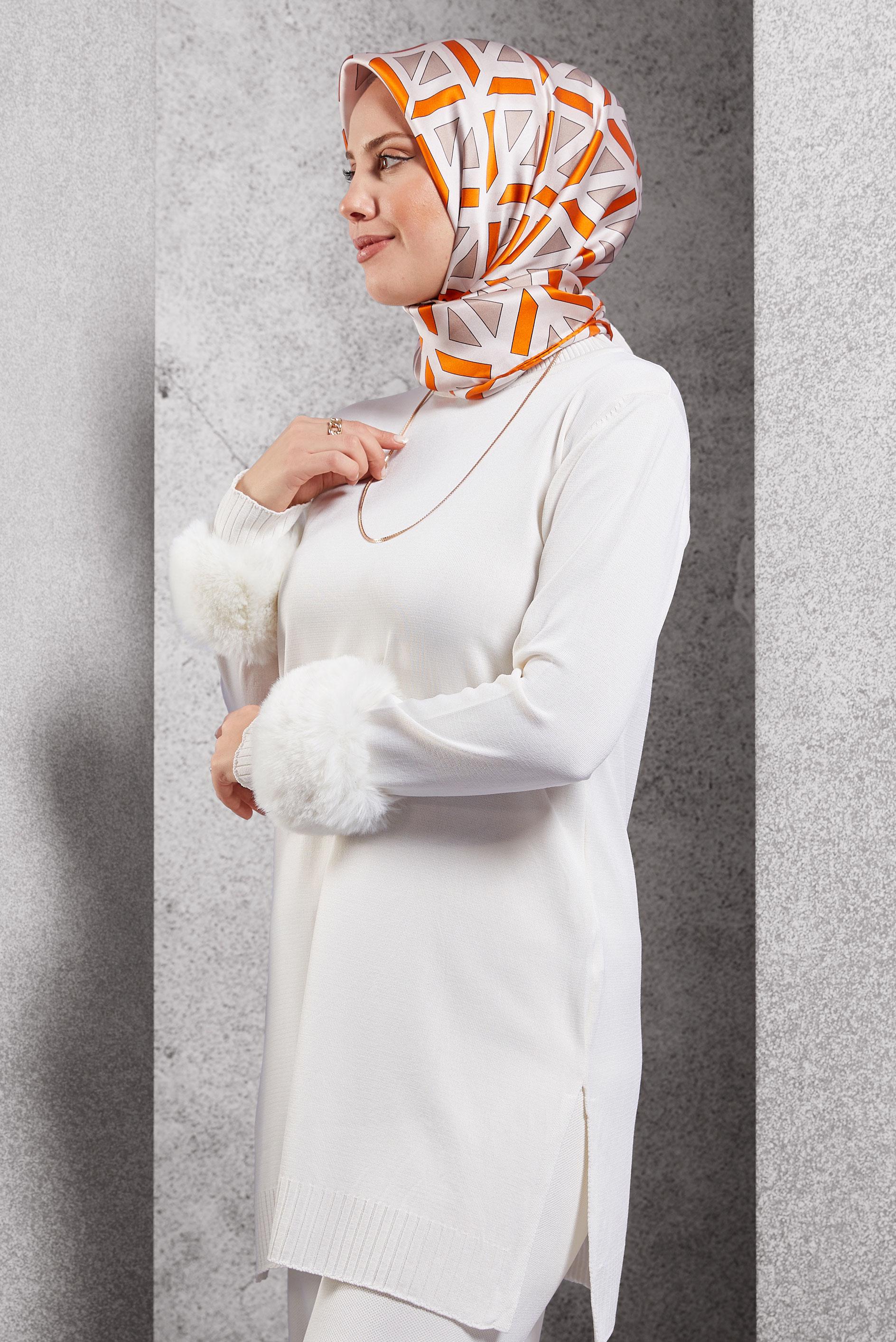 Vêtements hijab ORANGE ÉCHARPE EN SOIE ALVINA 50476