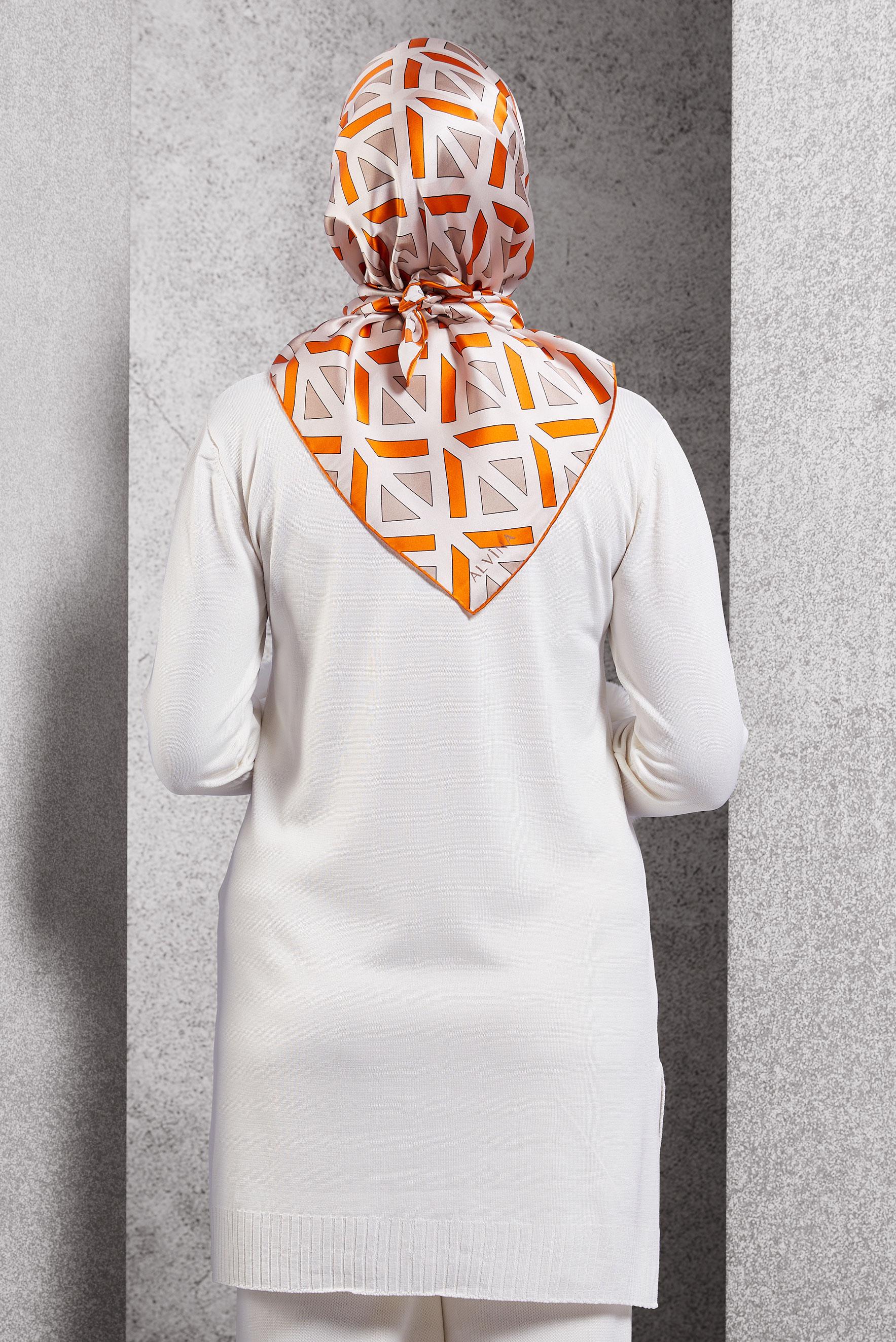 Vêtements hijab ORANGE ÉCHARPE EN SOIE ALVINA 50476