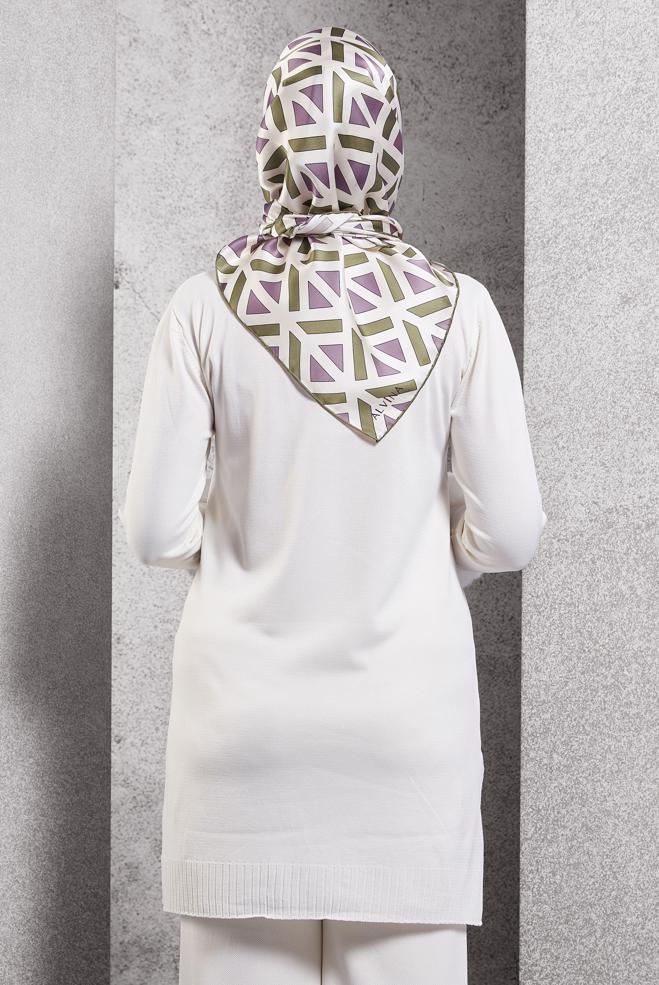 Vêtements hijab KAKI ÉCHARPE EN SOIE ALVINA 50476 - ALVİNA