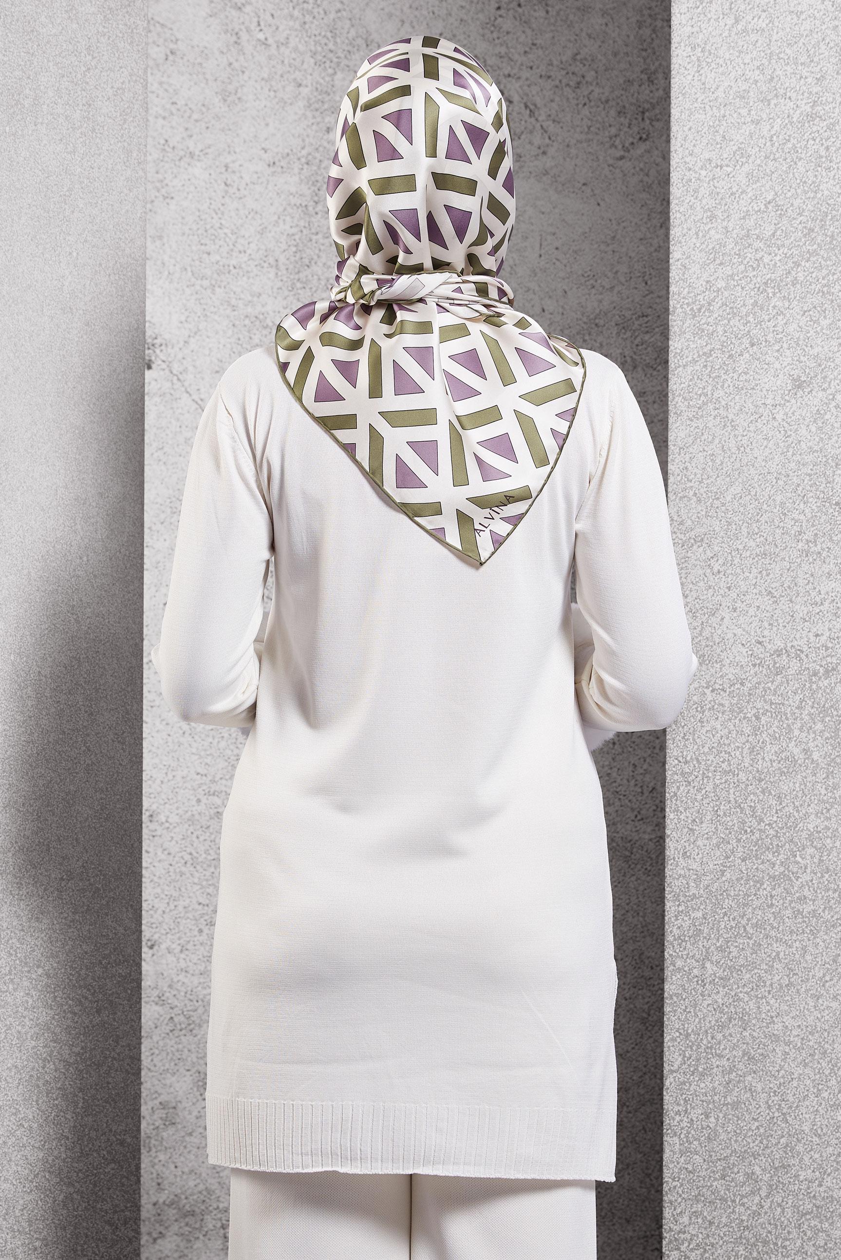 Tesettür giyim HAKİ ALVİNA İPEK EŞARP 50476