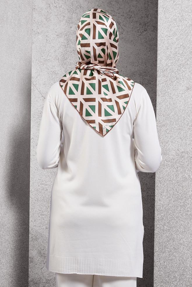 Vêtements hijab BRUN ÉCHARPE EN SOIE ALVINA 50476 - ALVİNA
