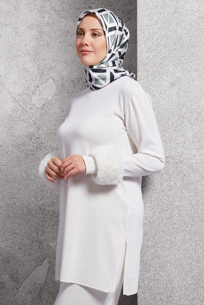 Vêtements hijab BLEU MARINE ÉCHARPE EN SOIE ALVINA 50476 - ALVİNA