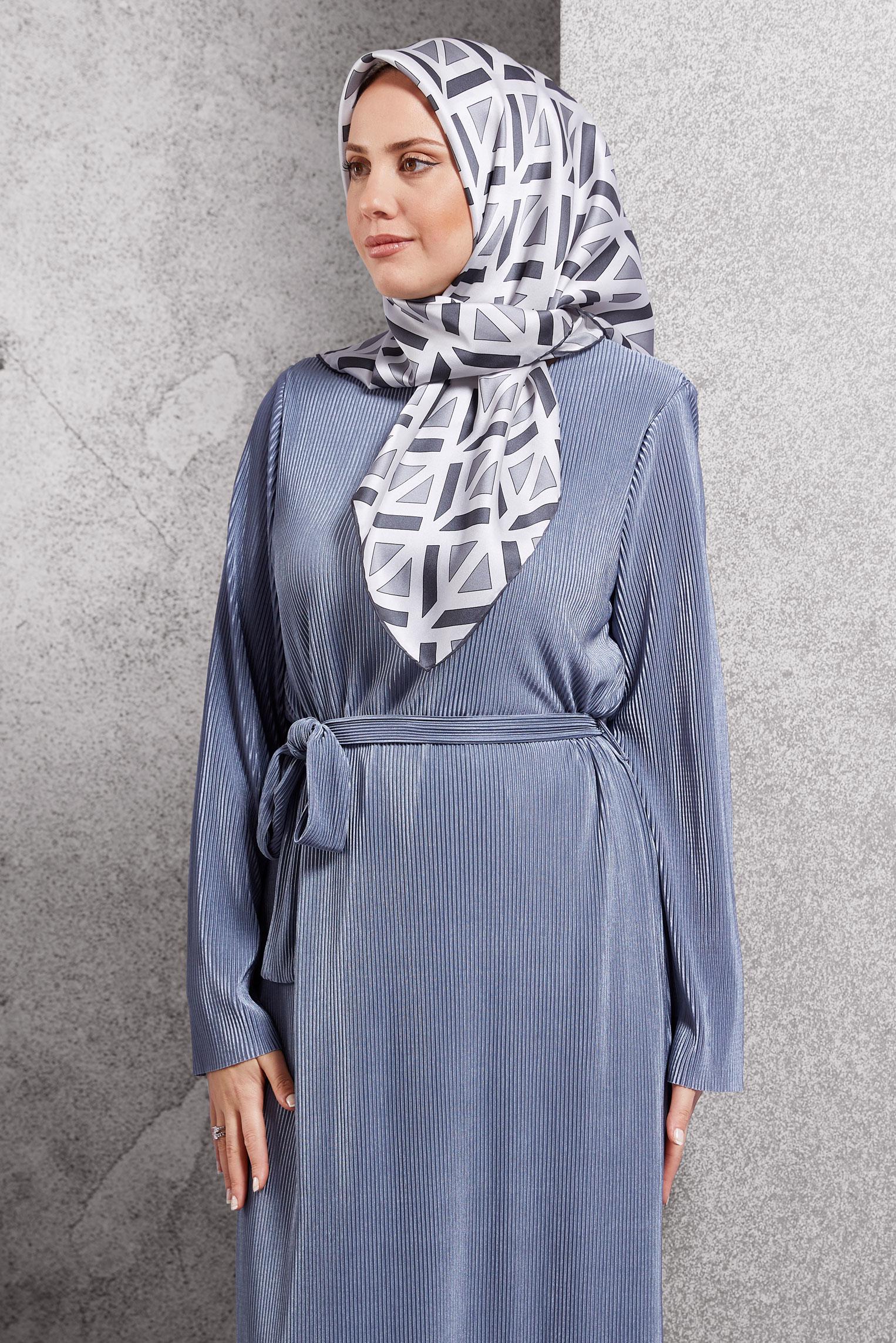 Vêtements hijab GRIS ÉCHARPE EN SOIE ALVINA 50476