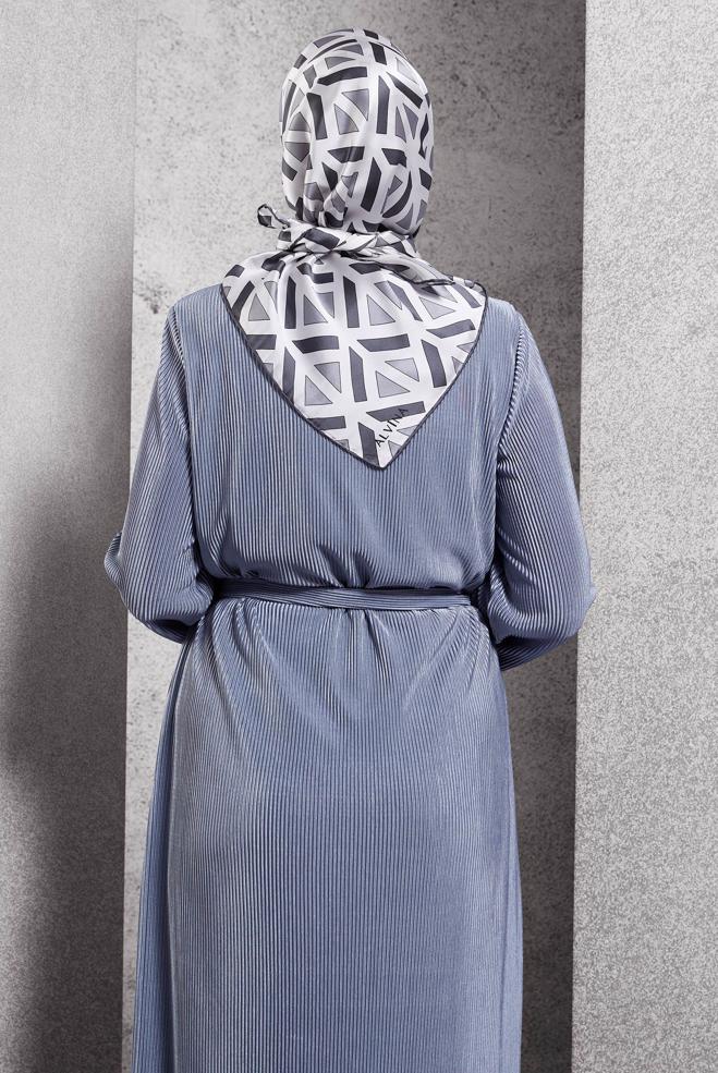 Vêtements hijab GRIS ÉCHARPE EN SOIE ALVINA 50476 - ALVİNA