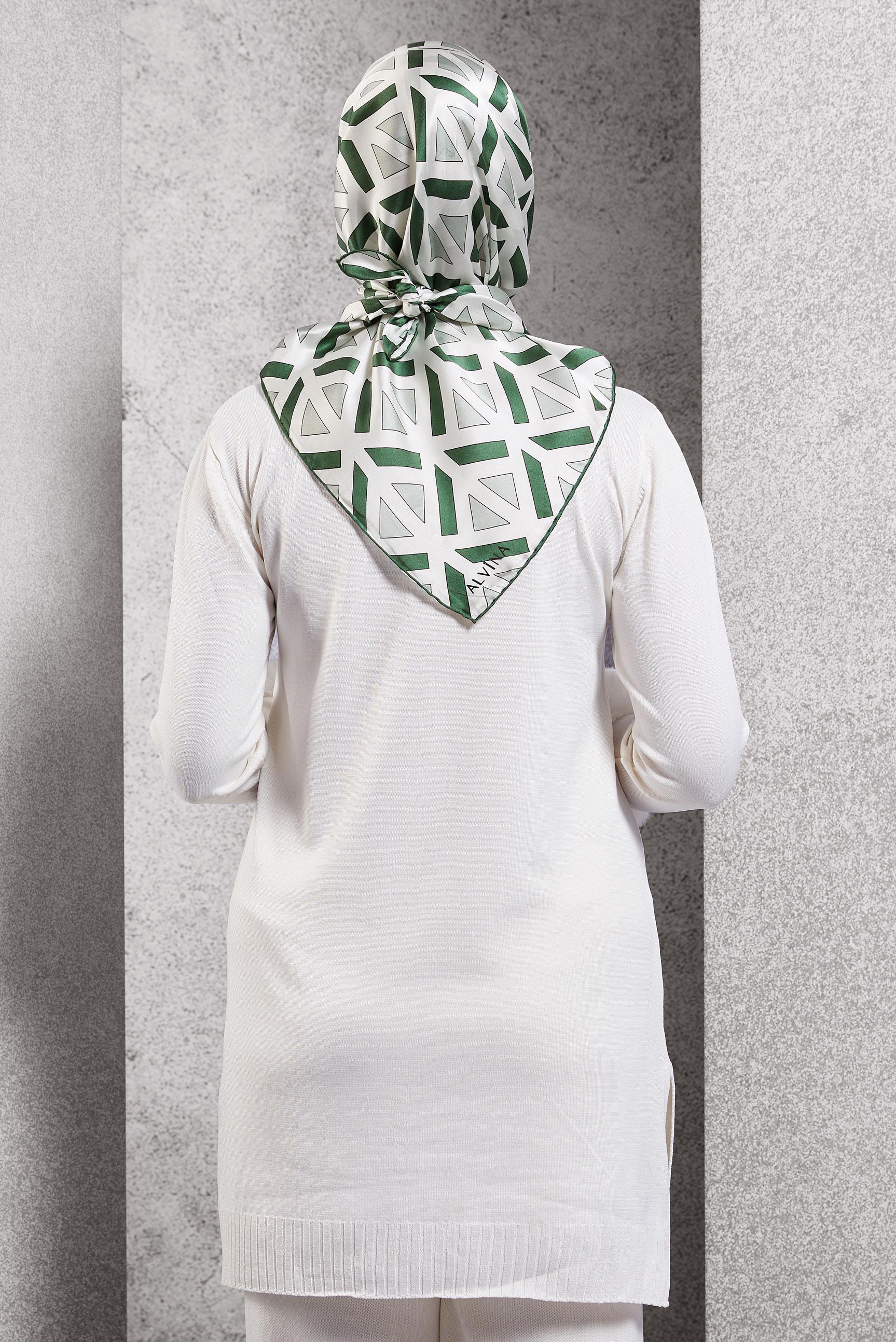 Vêtements hijab VERT ÉCHARPE EN SOIE ALVINA 50476