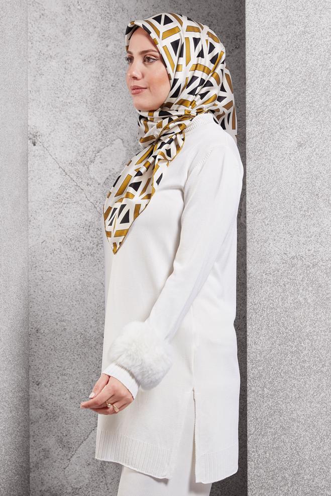 Vêtements hijab VERT ÉCHARPE EN SOIE ALVINA 50476 - ALVİNA