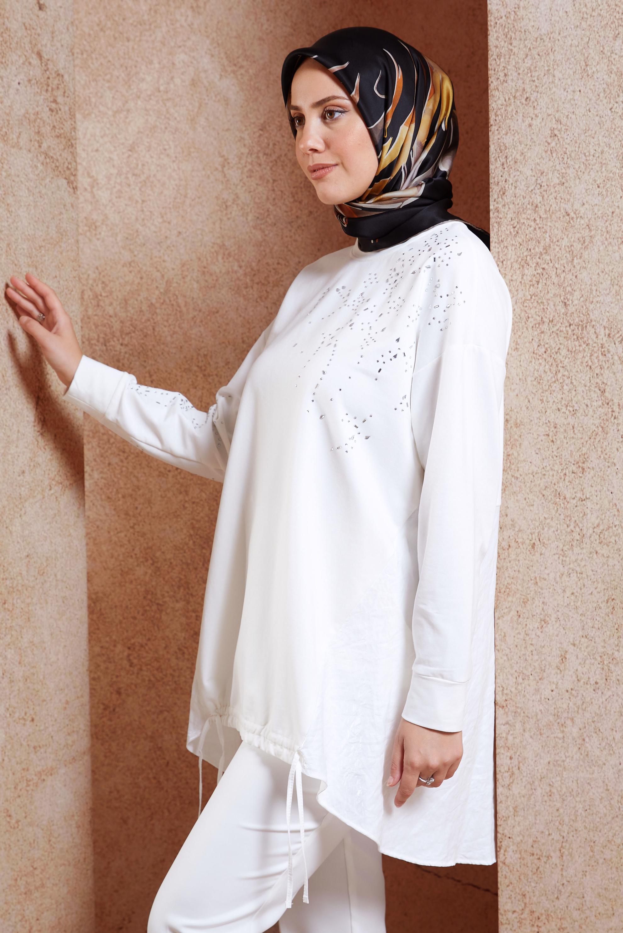 Tesettür giyim SİYAH ALVİNA İPEK EŞARP 50479