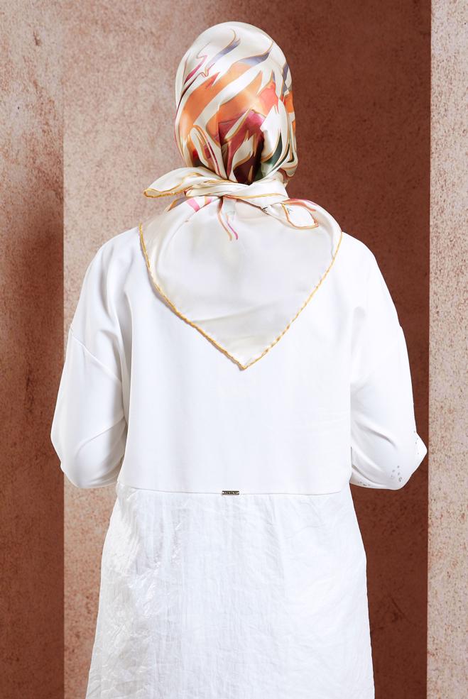 Vêtements hijab BEIGE ÉCHARPE EN SOIE ALVINA 50479 - ALVİNA