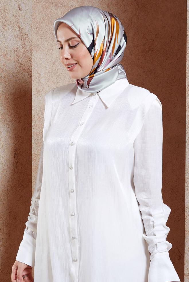 Hijab clothing GREY ALVINA SILK SCARF 50479 - ALVİNA