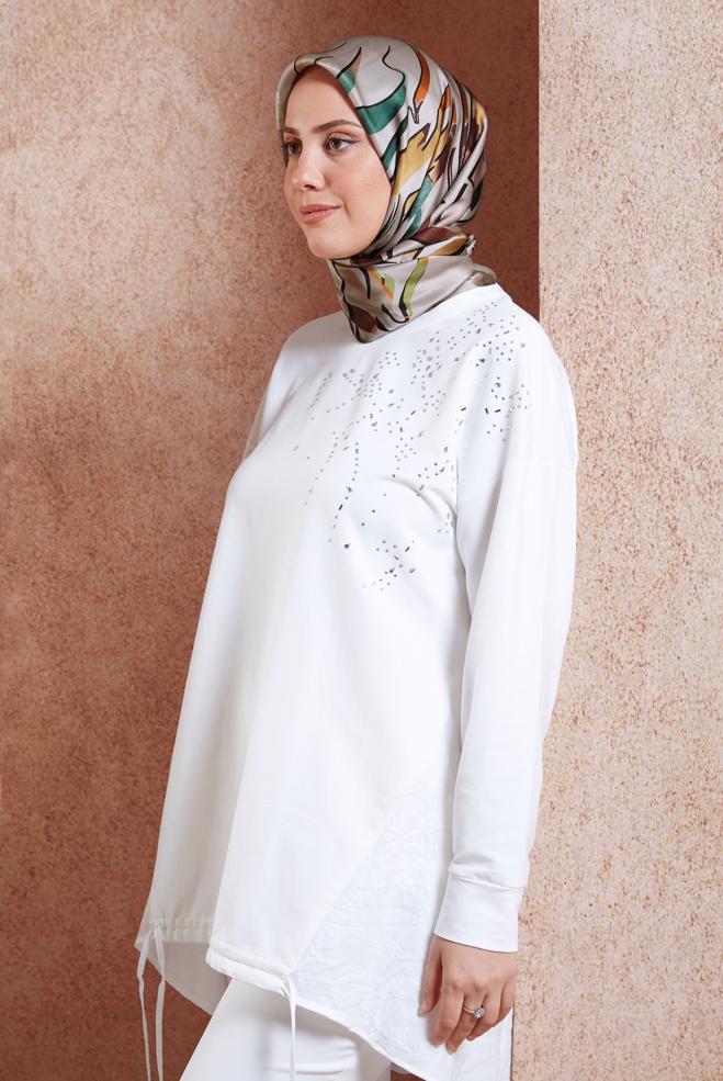 Vêtements hijab BEIGE ÉCHARPE EN SOIE ALVINA 50479 - ALVİNA