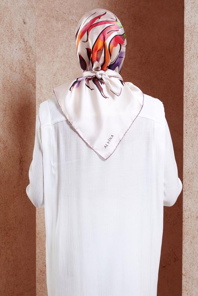 Vêtements hijab ROSE ÉCHARPE EN SOIE ALVINA 50479 - ALVİNA