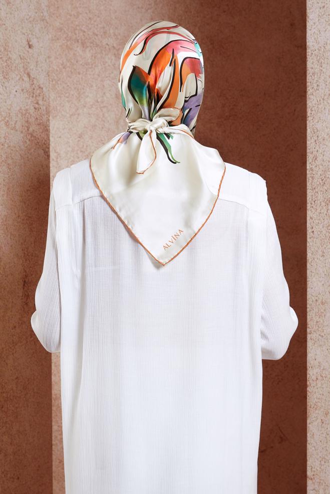 Vêtements hijab ROSE ÉCHARPE EN SOIE ALVINA 50479 - ALVİNA