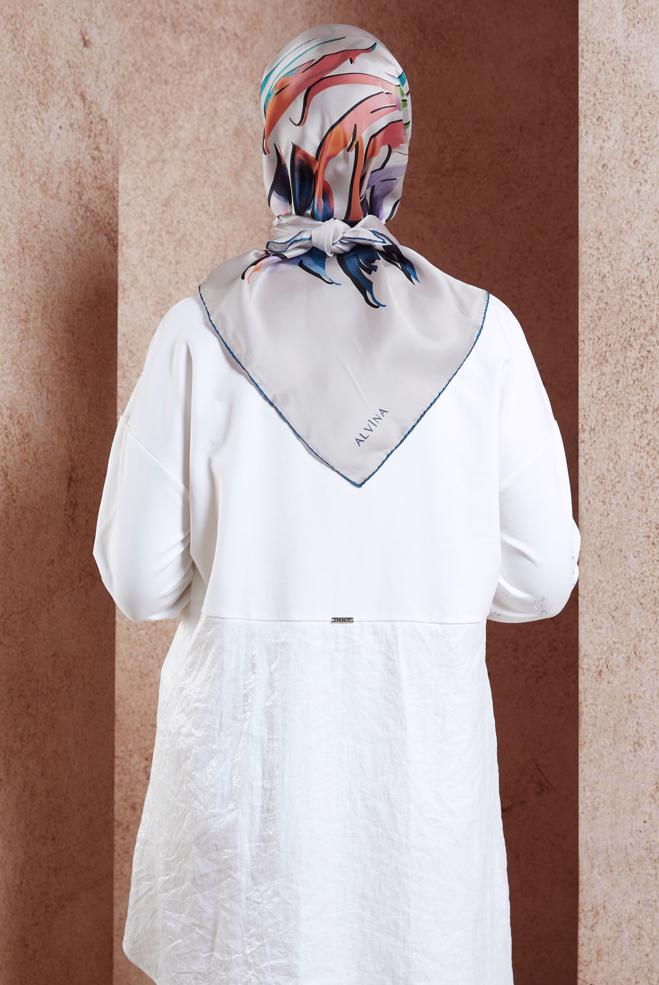 Vêtements hijab VERT ÉCHARPE EN SOIE ALVINA 50479 - ALVİNA