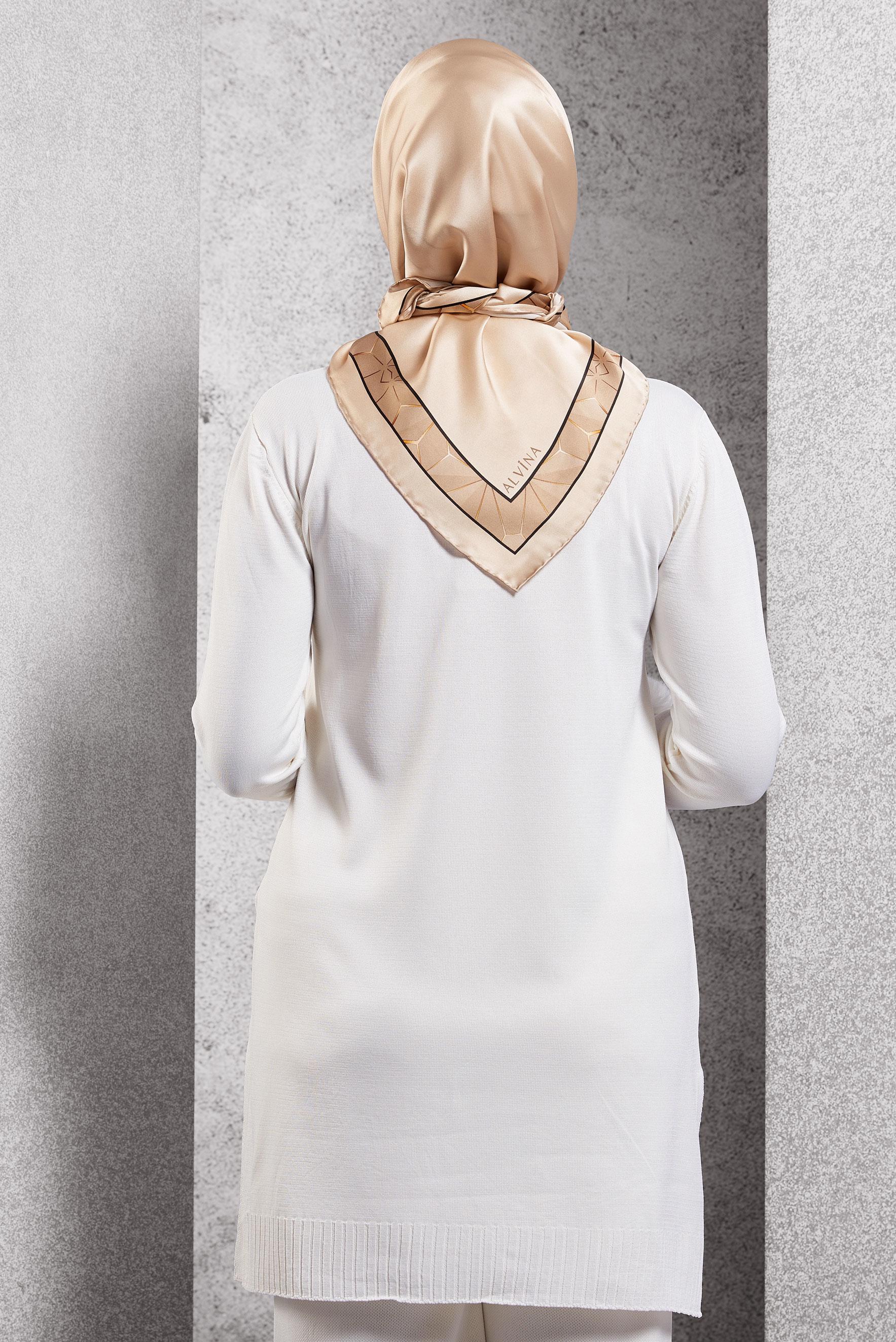 Tesettür giyim ALTIN ALVİNA İPEK EŞARP 5101