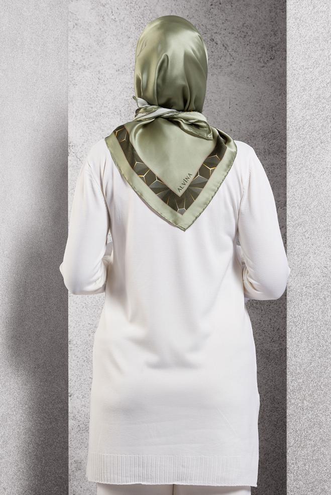 Vêtements hijab KAKI ÉCHARPE EN SOIE ALVINA 5101 - ALVİNA