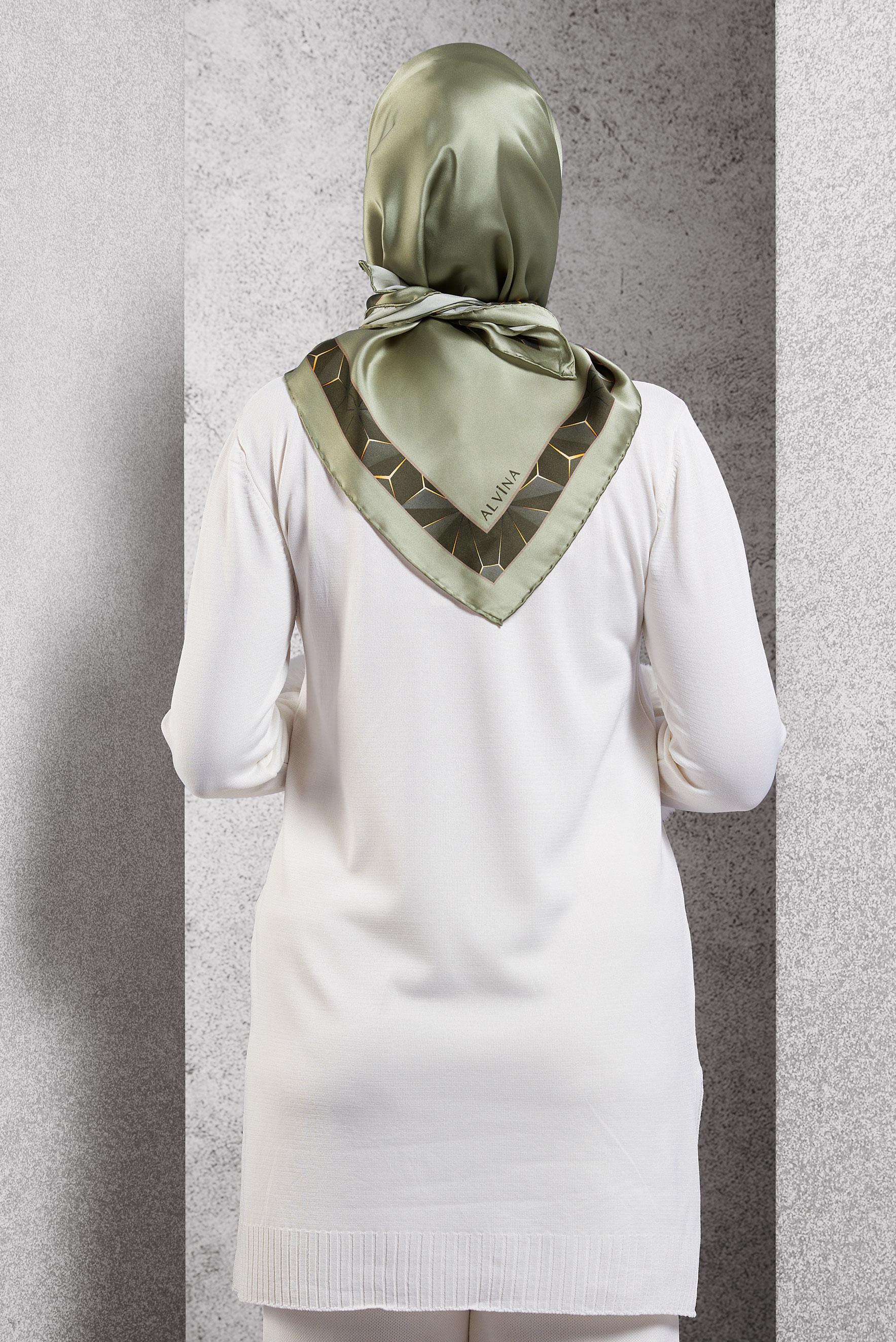 Hijab clothing KHAKI ALVINA SILK SCARF 5101
