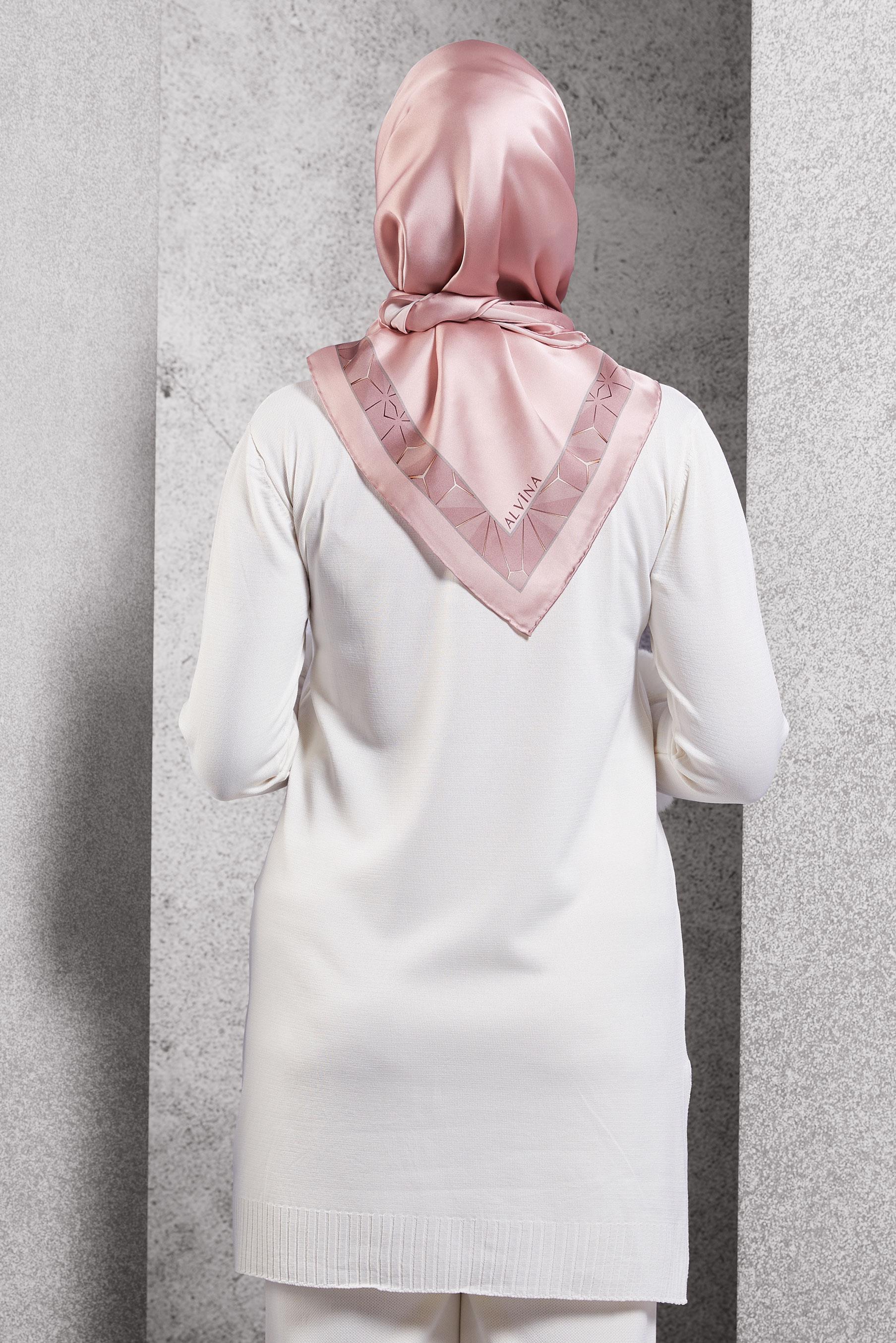 Tesettür giyim PUDRA ALVİNA İPEK EŞARP 5101