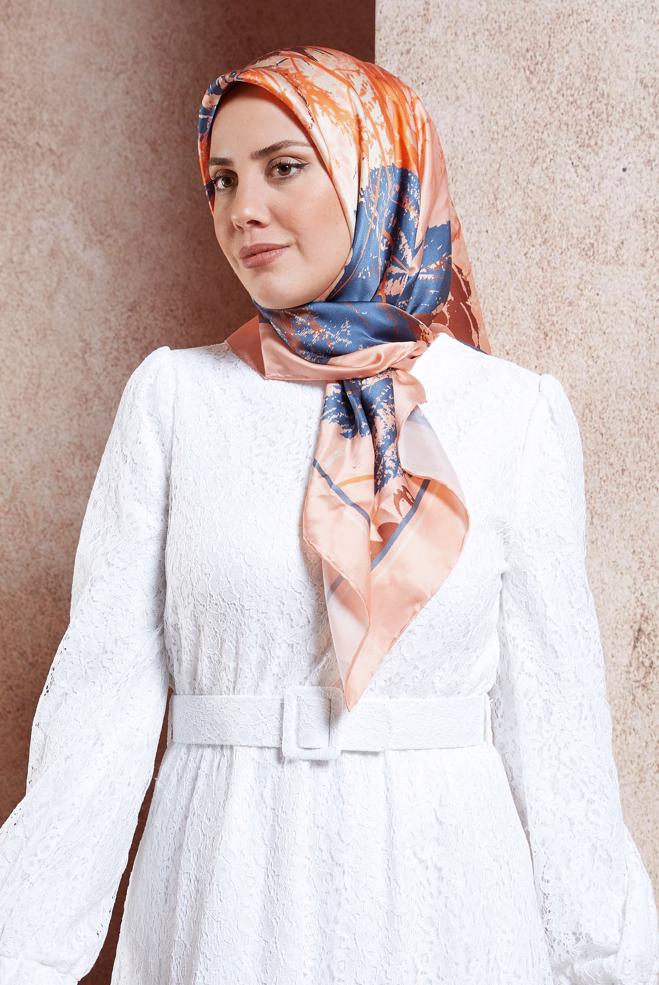 Hijab-Kleidung PULVER ALVINA SEIDENKOPFTUCH 5111 - ALVİNA