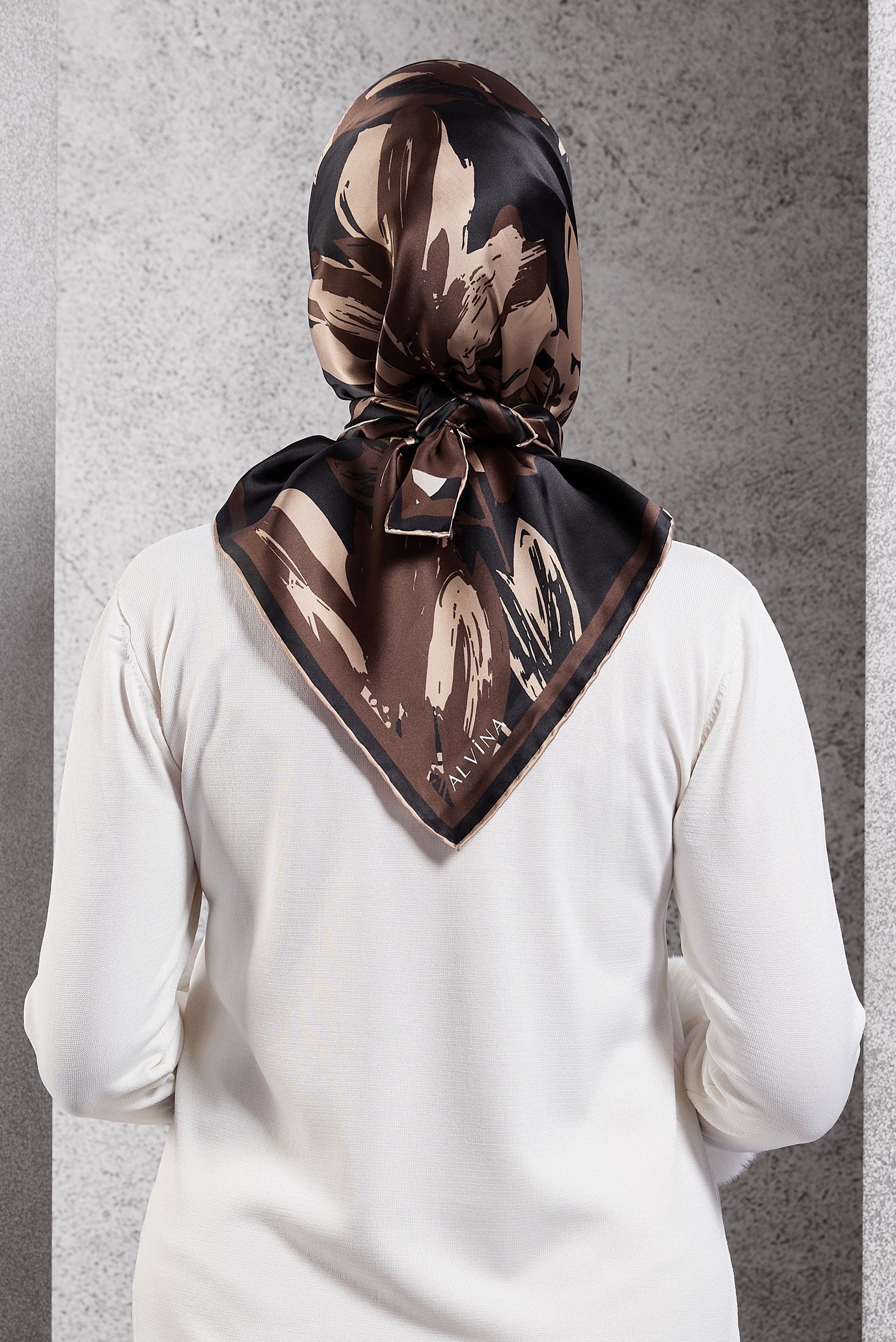 Tesettür giyim SİYAH ALVİNA İPEK EŞARP 51570