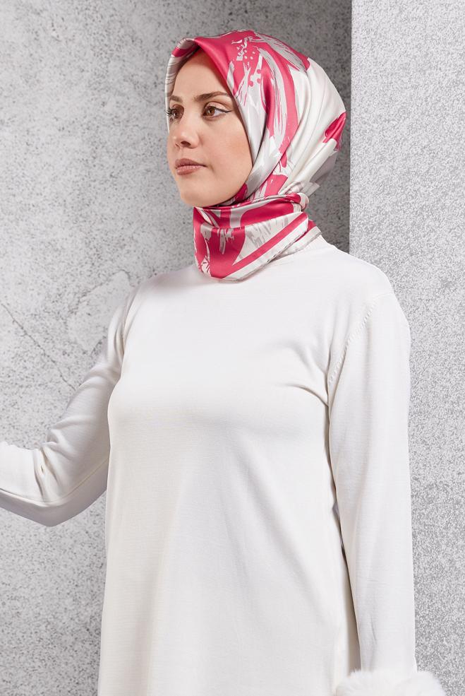 Tesettür giyim FUŞYA ALVİNA İPEK EŞARP 51570 - ALVİNA